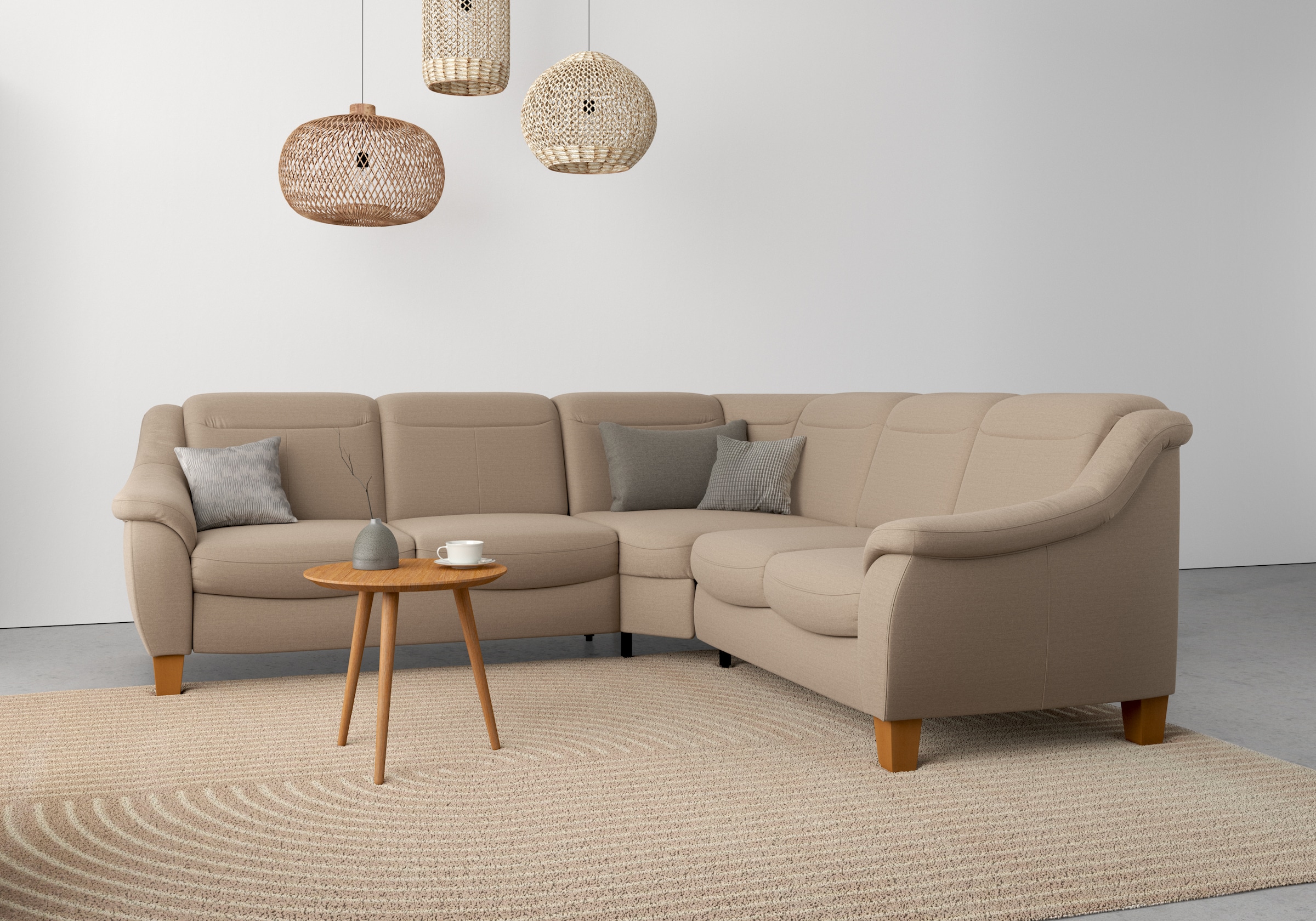 Home affaire Ecksofa "Caldera L-Form" Federkern, wahlweise mit Kopfteilvers günstig online kaufen