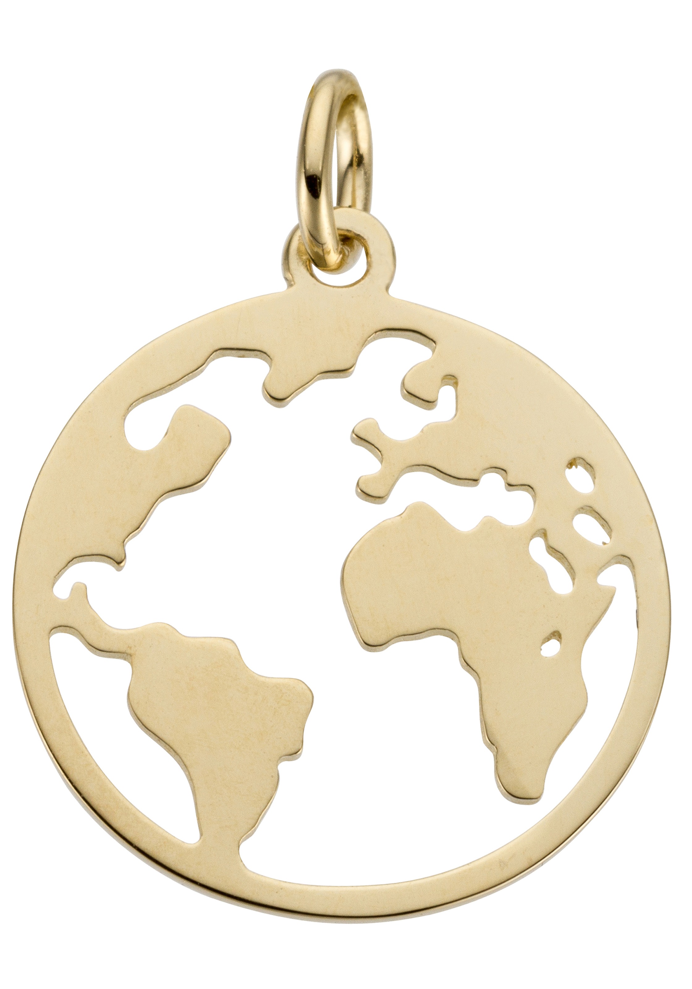 JOBO Damen Kettenanhänger "Anhänger Weltkarte", Gelbgold 585, gelb, Gelbgold 585, Schmuckanhänger, 585 Gold