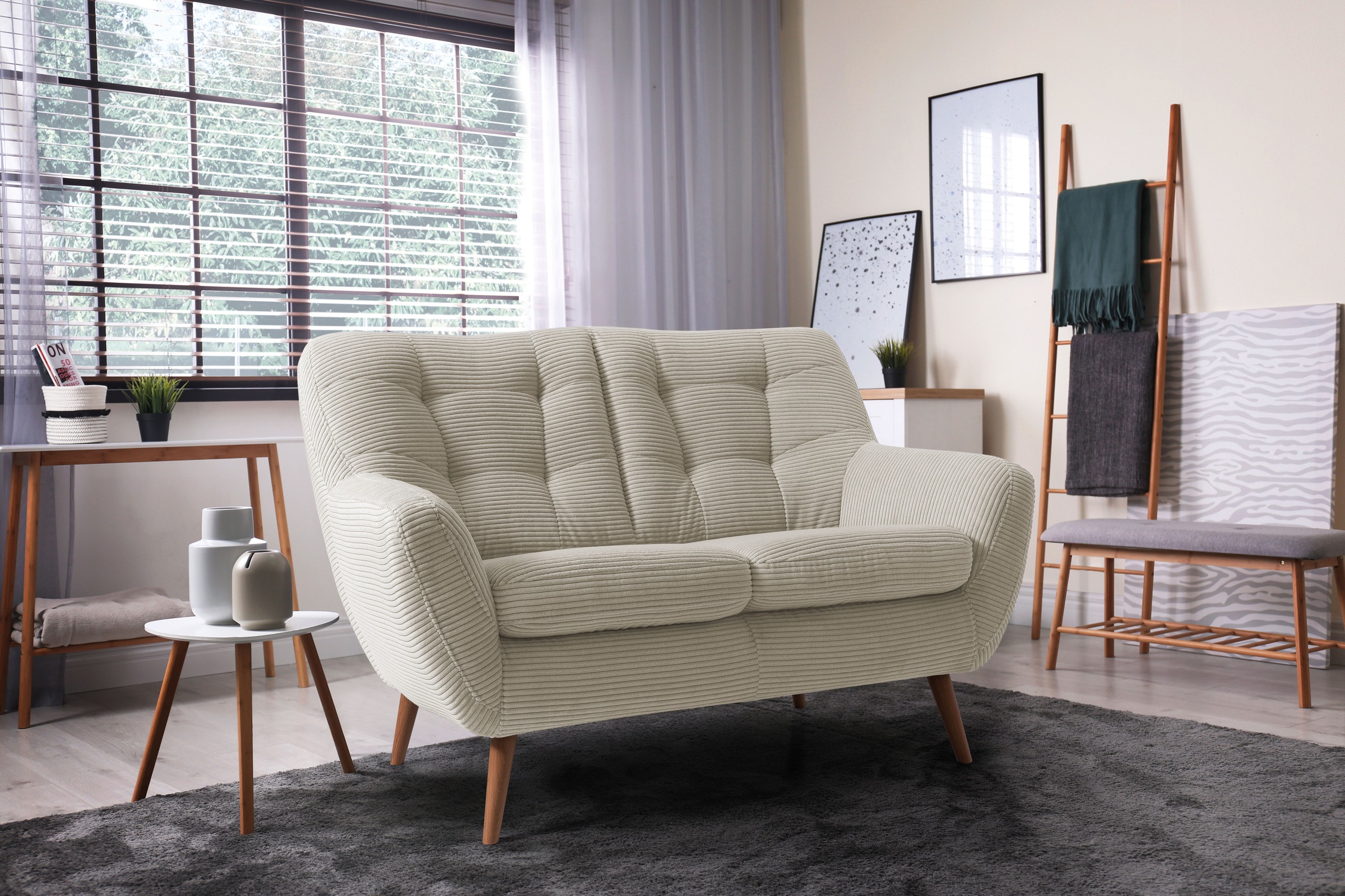 exxpo - sofa fashion 2-Sitzer "Scandi, bequem, aufwendige Rückenpolsterung günstig online kaufen