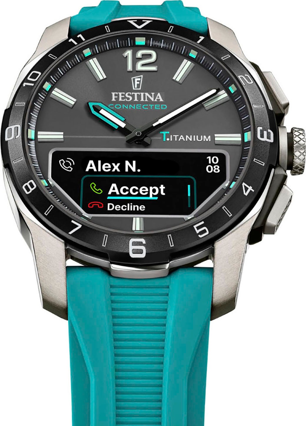 Festina Smartwatch »Connected D«, Armbanduhr, Herrenuhr, Schrittzähler, Weltzeit, Stoppfunktion, Titan)