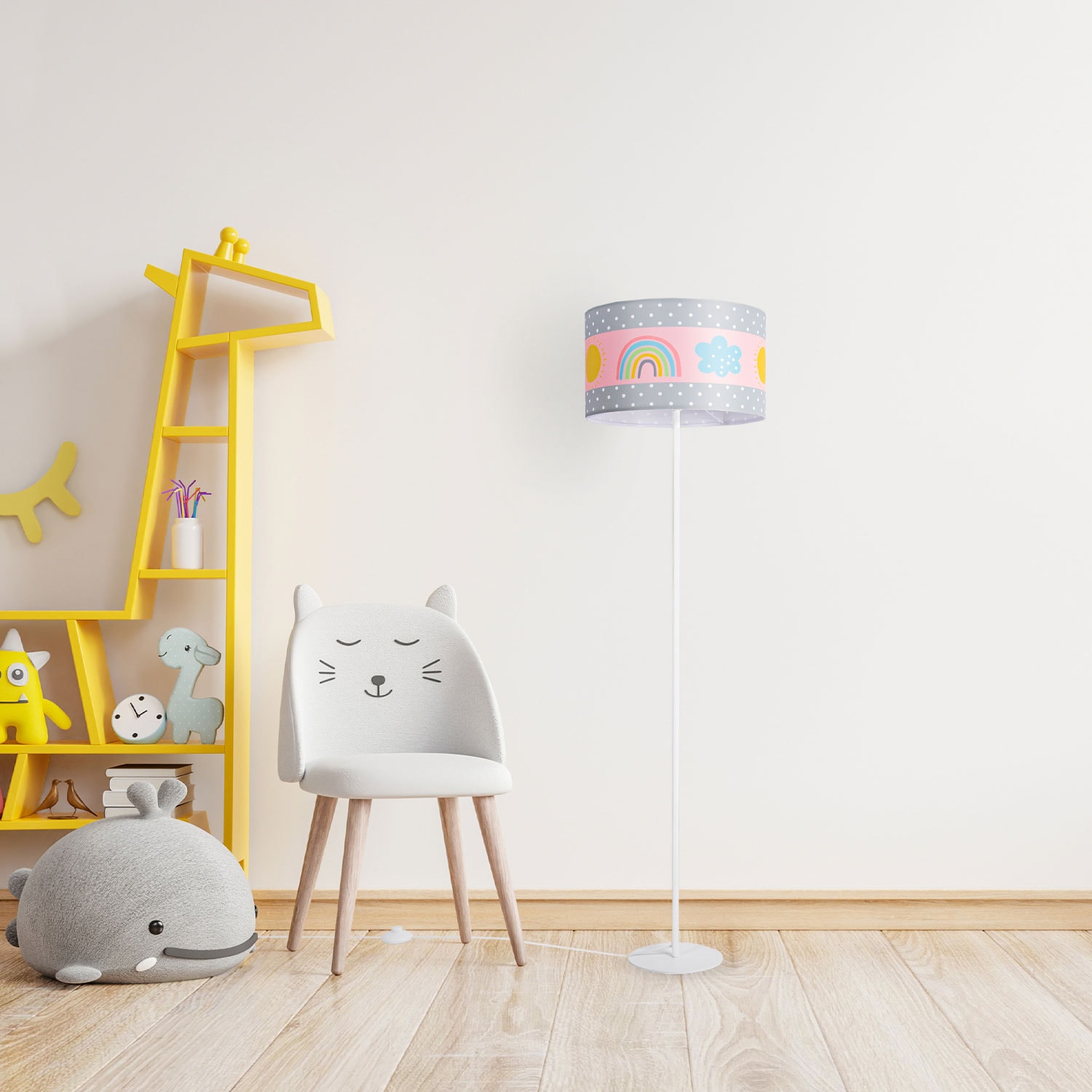 Paco Home Sonne Kinderlampe Kinderzimmer flammig-flammig, Stehlampe »Cosmo Wolken Lampe E27 1 Regenbogen | Babyzimmer 962«, BAUR