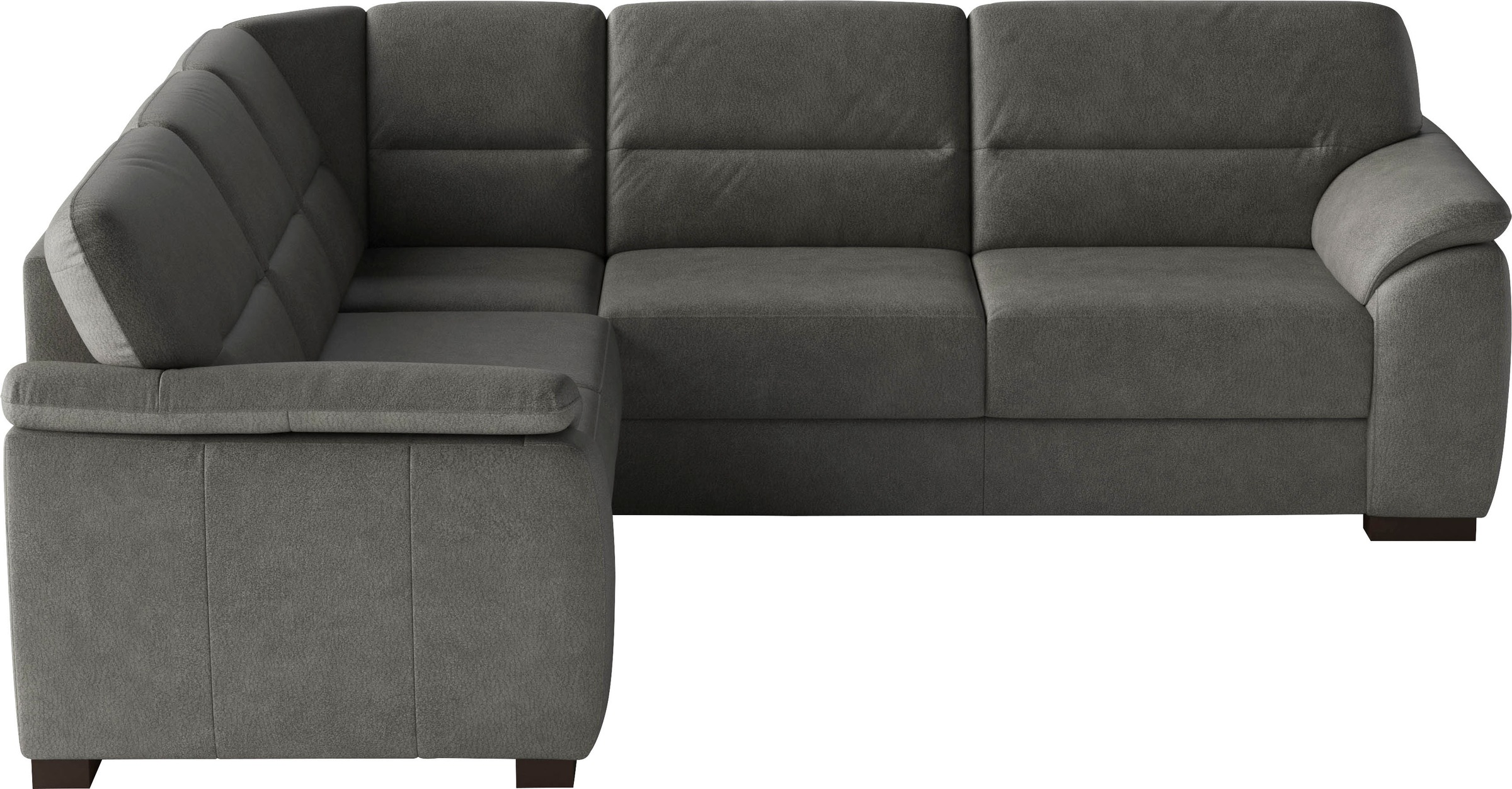sit&more Ecksofa "Montego L-Form, B: 256 cm, große Stoffauswahl, Komfortsitzhöhe 46 cm" mit Schlaffunktion und Schubkasten mit Stauraum