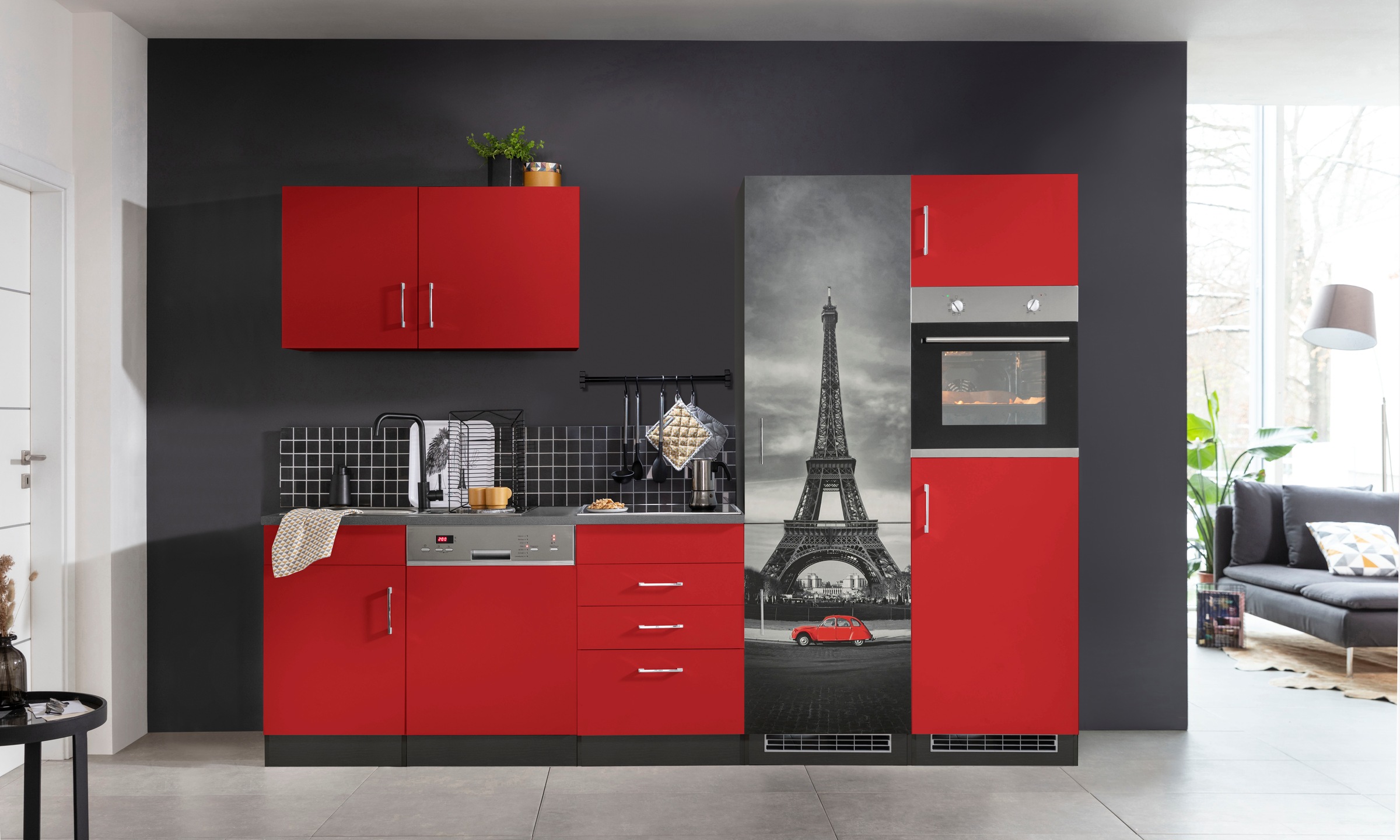 KOCHSTATION Küchenzeile "KS-Paris – Küchen mit einzigartigen Fotomotiven au günstig online kaufen