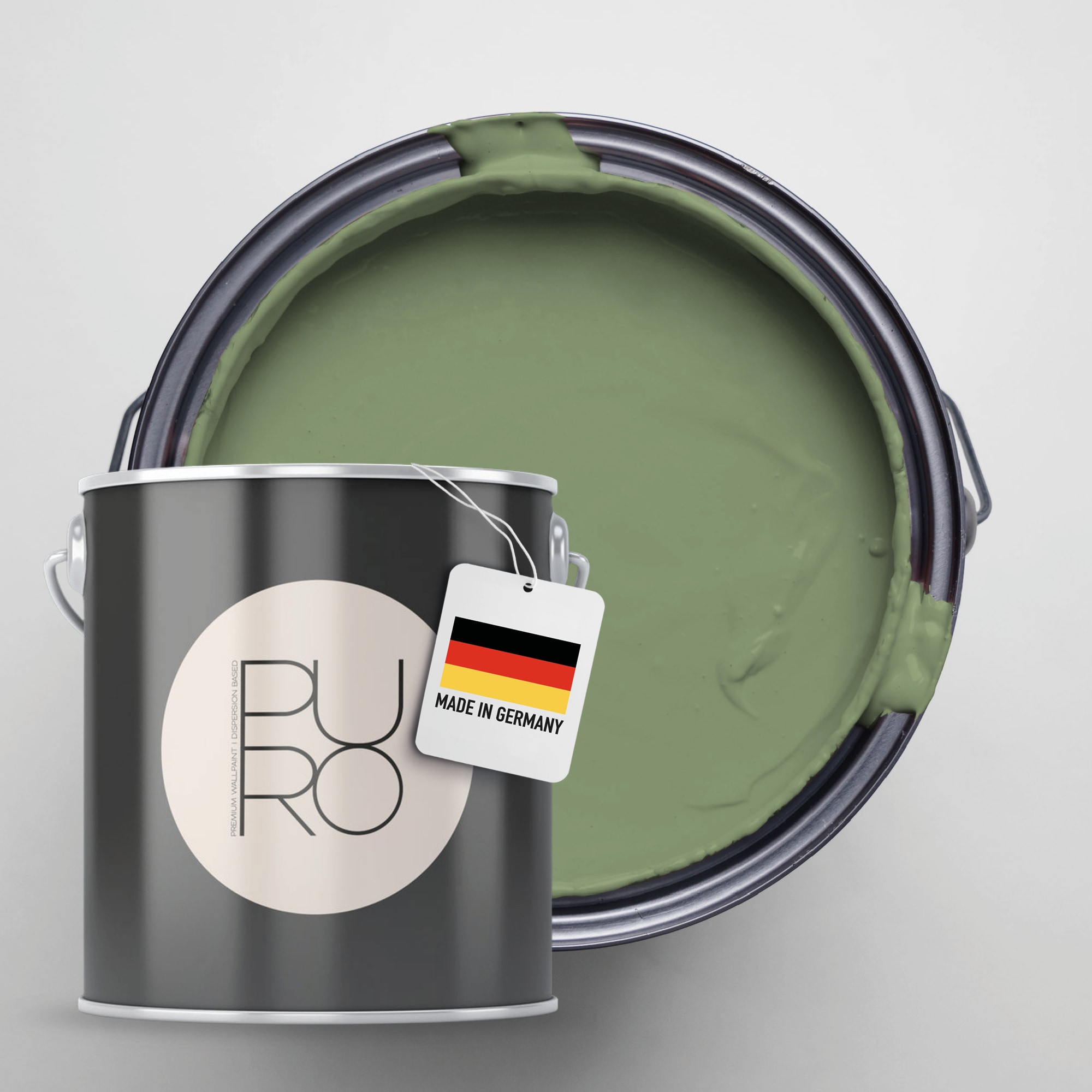 A.S. Création "Premium Innenwandfarbe PURO Tuchmatt sage green" ideal für Wohnzimmer, Schlafzimmer, Flur und Küche, Farbwelt Grün