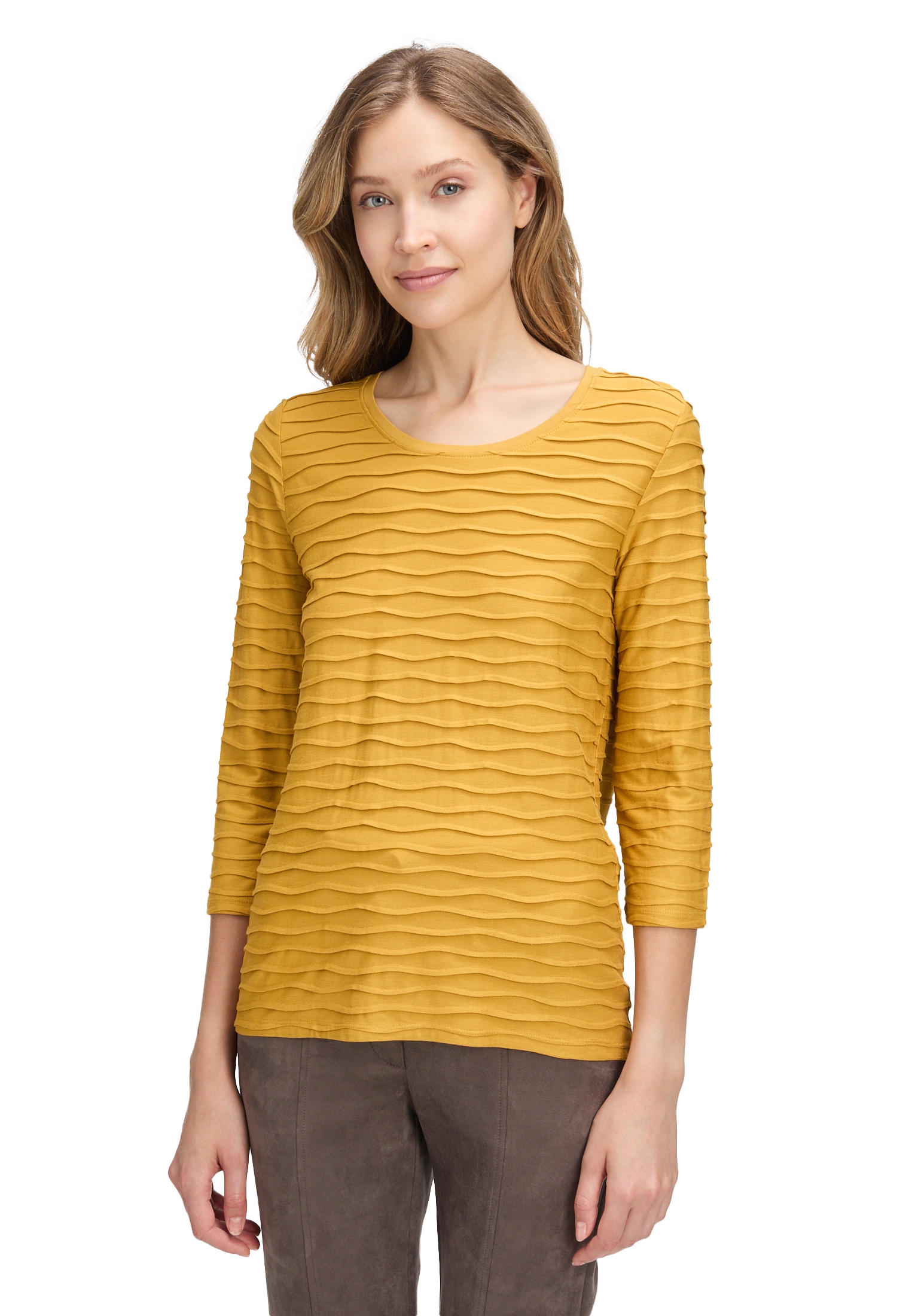 Betty Barclay 3/4-Arm-Shirt "Damen Basic Shirt mit Wellenstruktur" 1 Stk. t günstig online kaufen