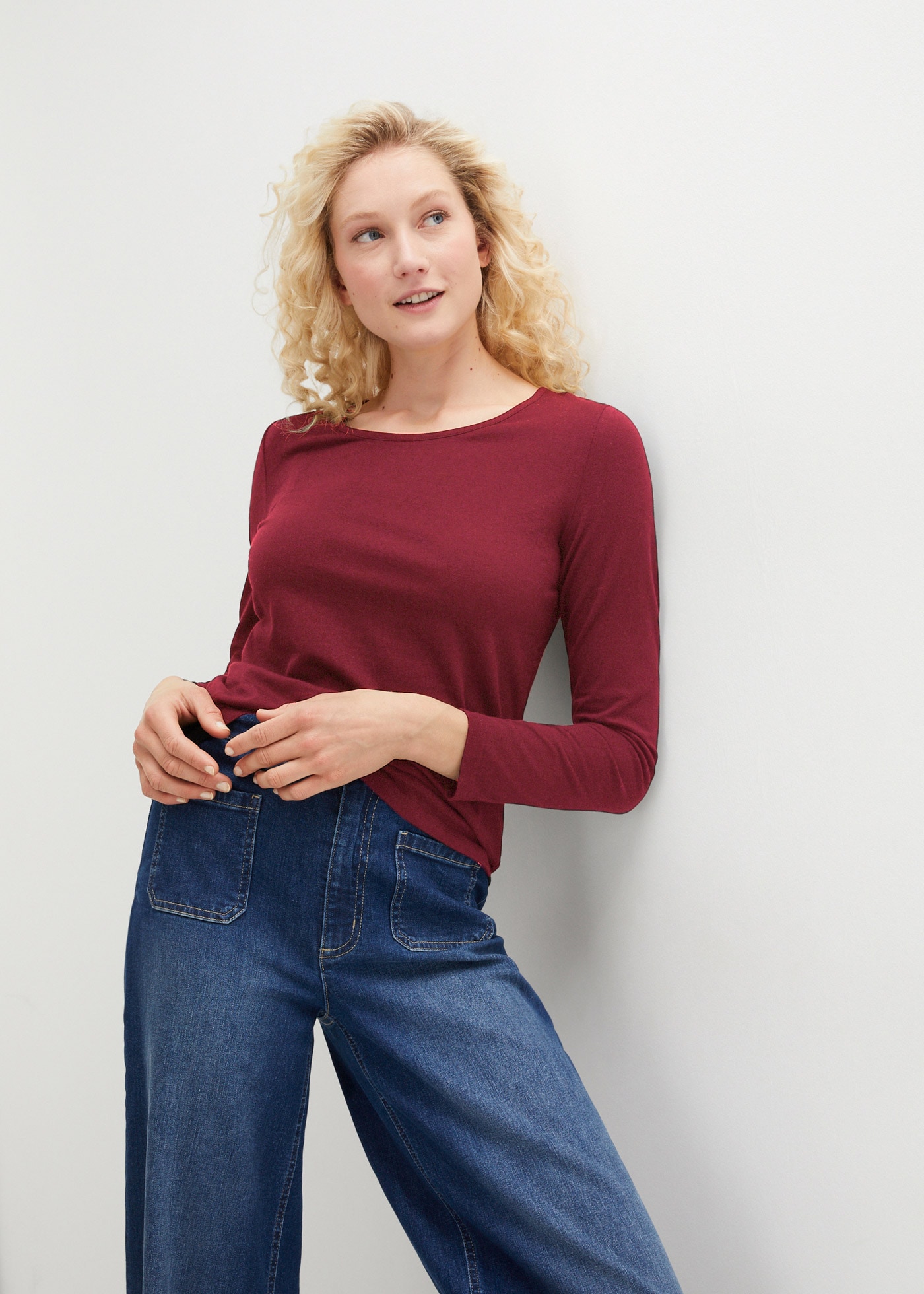 bonprix Langarmshirt Packung, 2 Stk. im 2er Pack und mit Rundhalsausschnitt