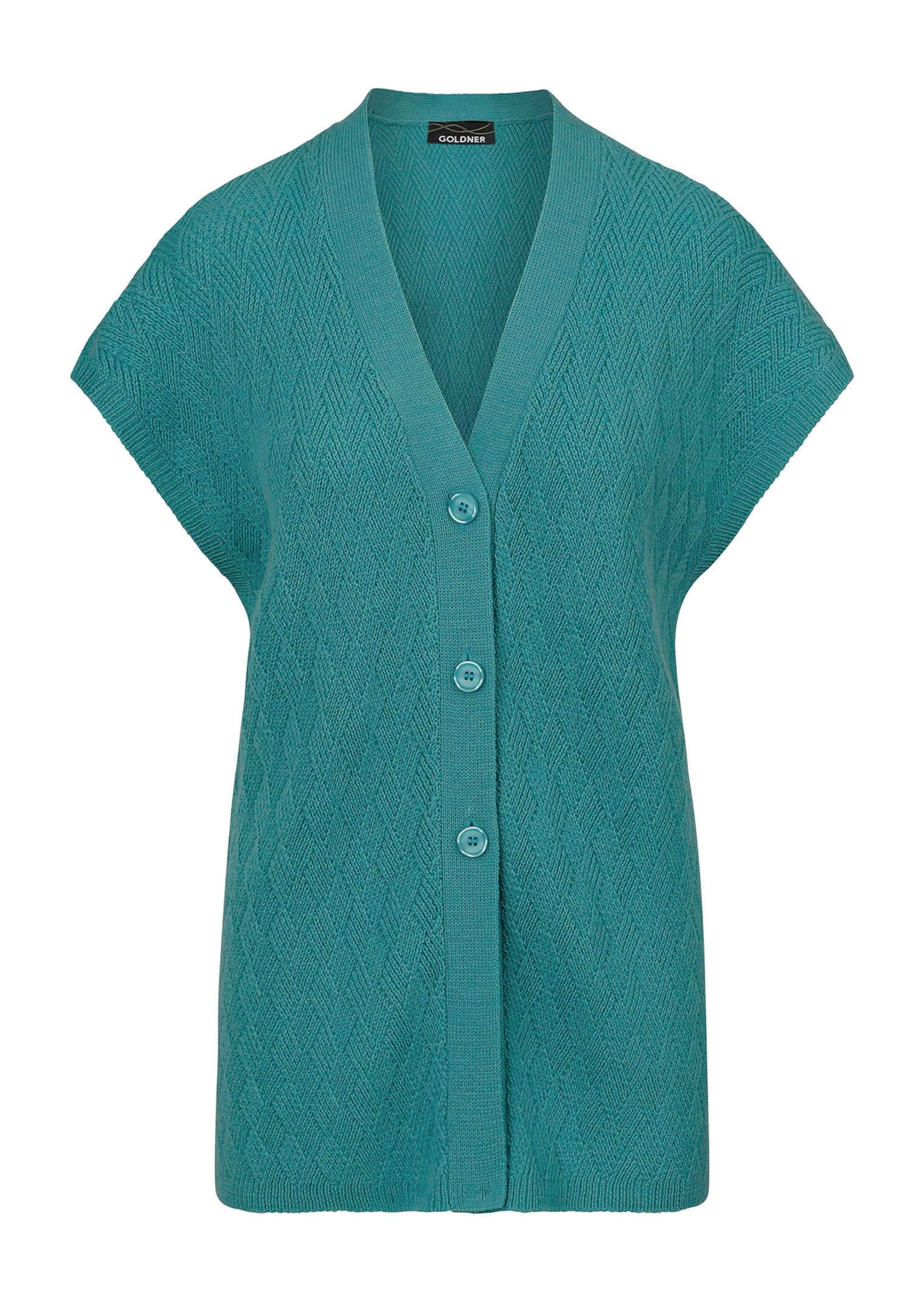 GOLDNER Strickjacke "Strickweste mit Rautenmuster" seitliche Schlitzer