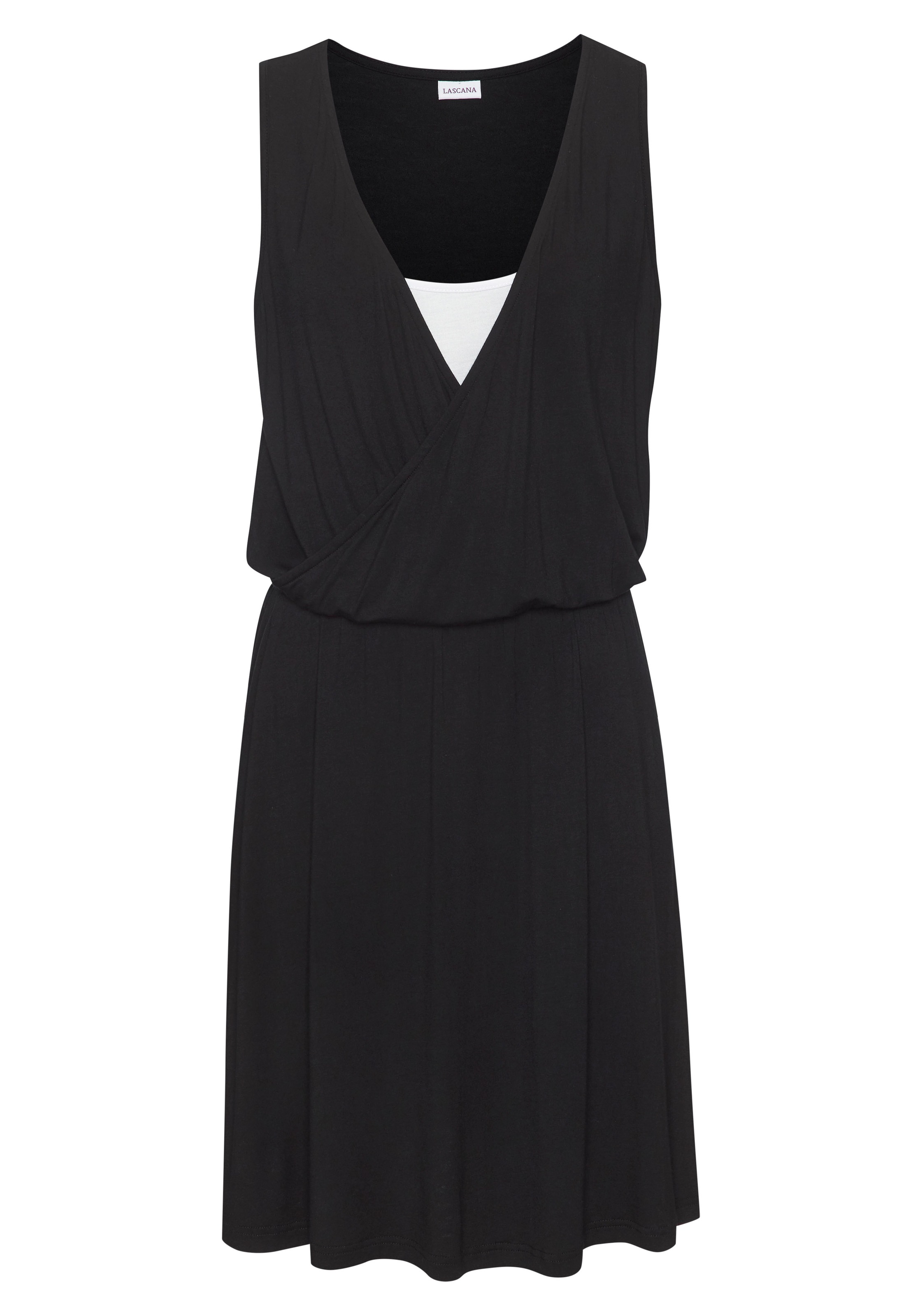 LASCANA Jerseykleid Ohne Taschen mit zweilagiger Optik günstig online kaufen