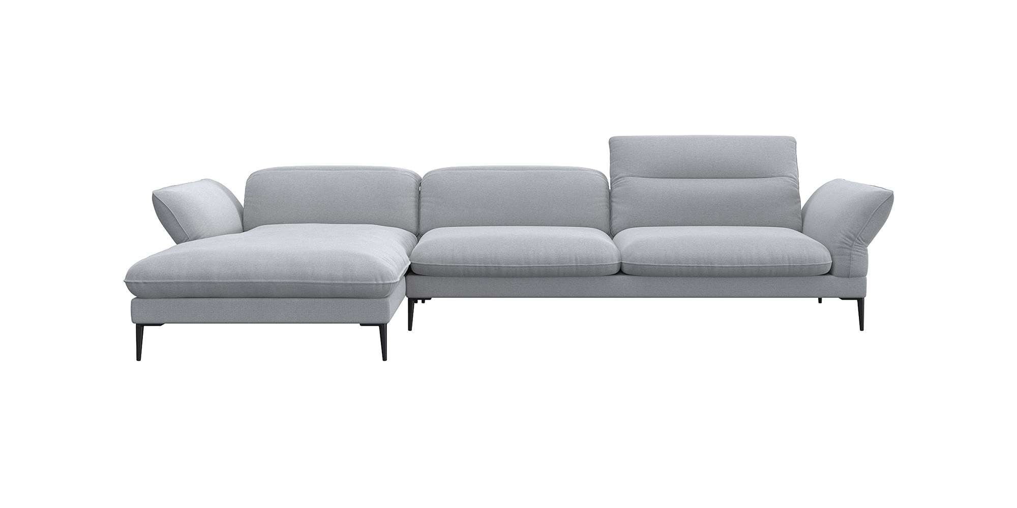 FLEXLUX Ecksofa »Salino, Funktionssofa mit Recamiere, Relaxsofa, Ecksofa«, Sofa mit Arm- und Kopfteil-Verstellungen, Kaltschaum & Stahl-Wellen