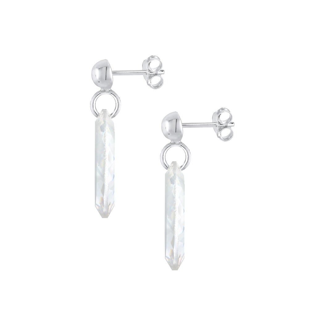 Elli Premium Paar Ohrhänger »Ohrhänger Kristalle Plättchen Silber«