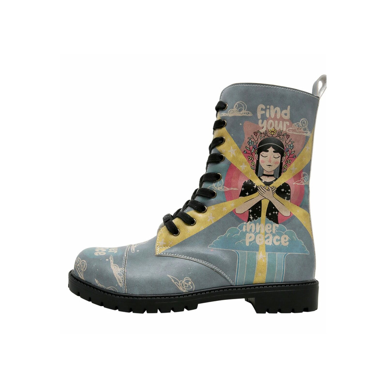 DOGO Schnürboots "Zipsy High-Top Boots Find Your Inner Peace Damen Stiefele günstig online kaufen