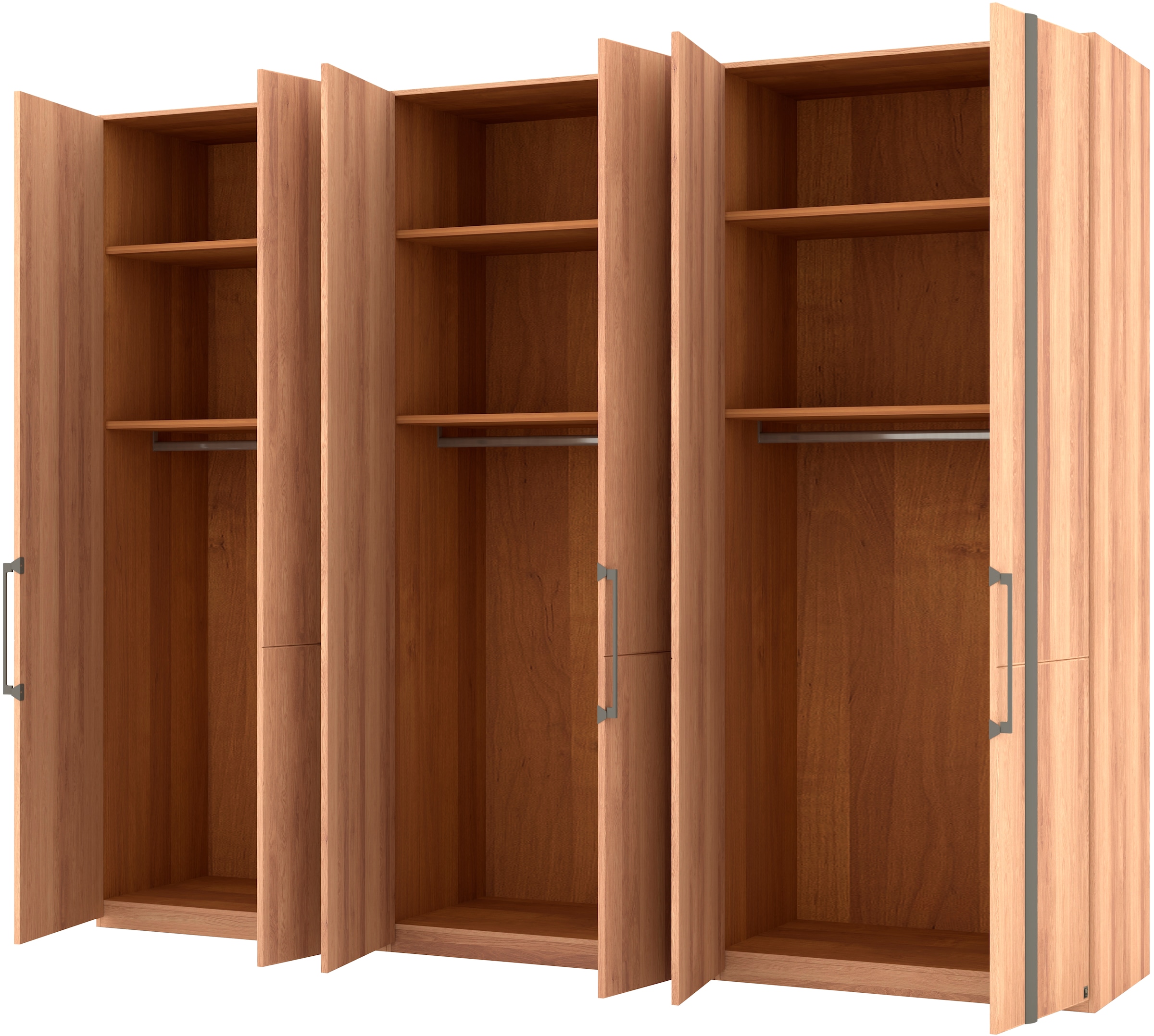 Musterring Drehtürenschrank »Sorrent, Kleiderschrank, teilmassiv Eiche«, (mit Türdämpfern, in 5 Breiten & 2 Höhen, extra Böden, MADE IN GERMANY), Türen in Eiche massiv mit Absetzung in Schiefer, verschiedene Maße