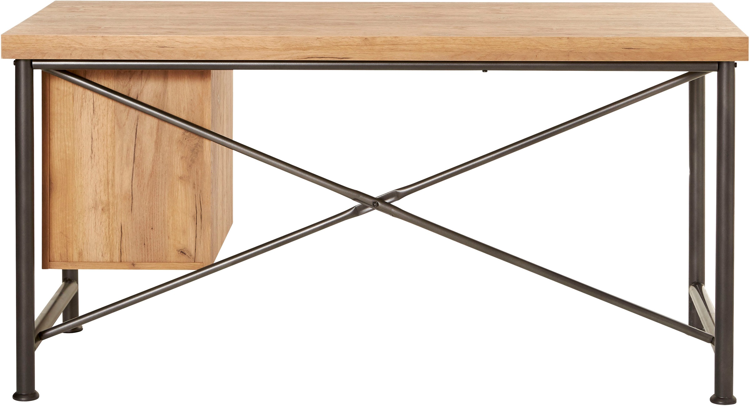 Jahnke Schreibtisch »CRAFT«, Schreibtisch im Industrie-Design, wechselseitig montierbar
