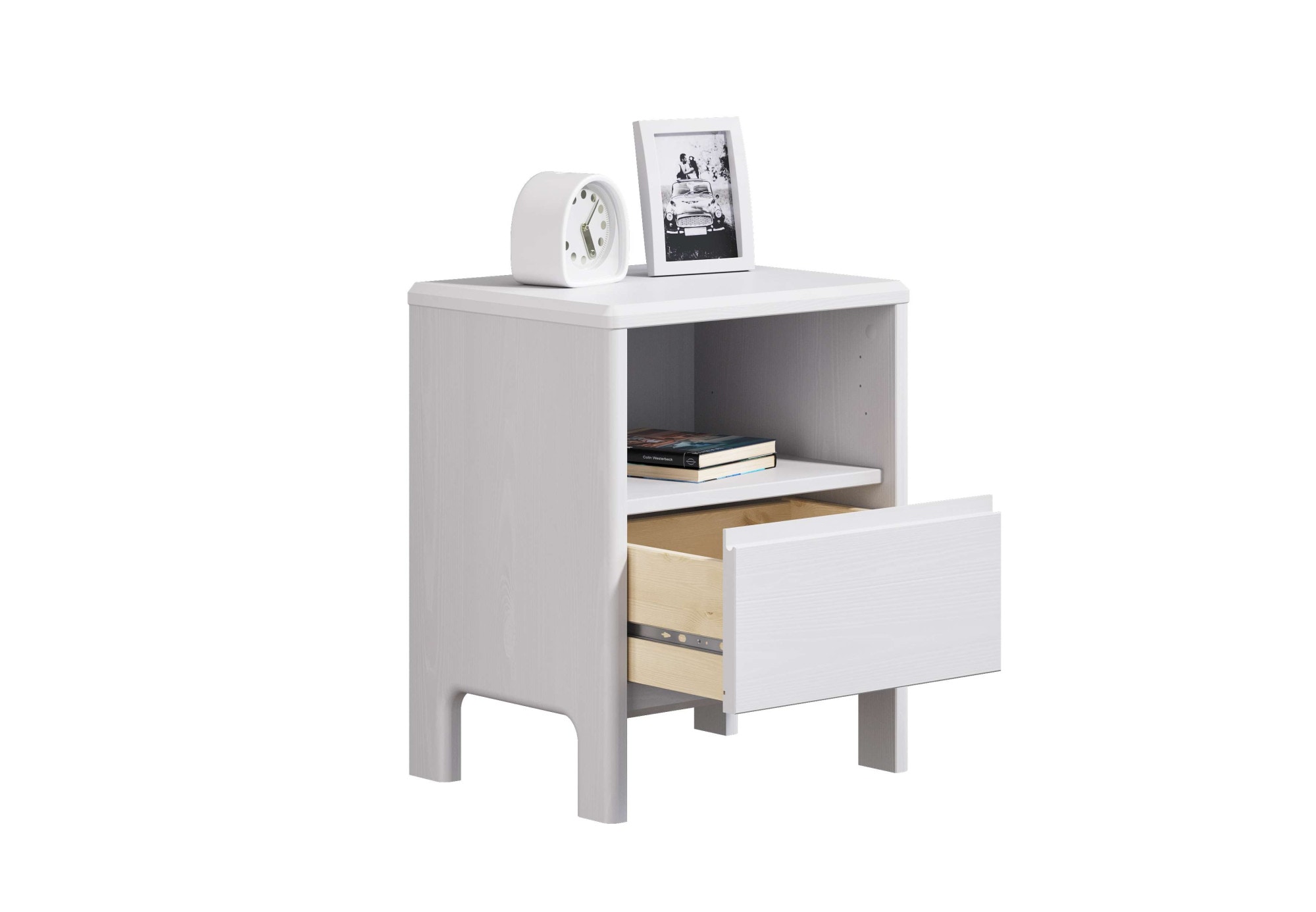 Home affaire Nachttisch »Luven«, aus massiver Kiefer, mit 1 Schublade, Breite 44 cm