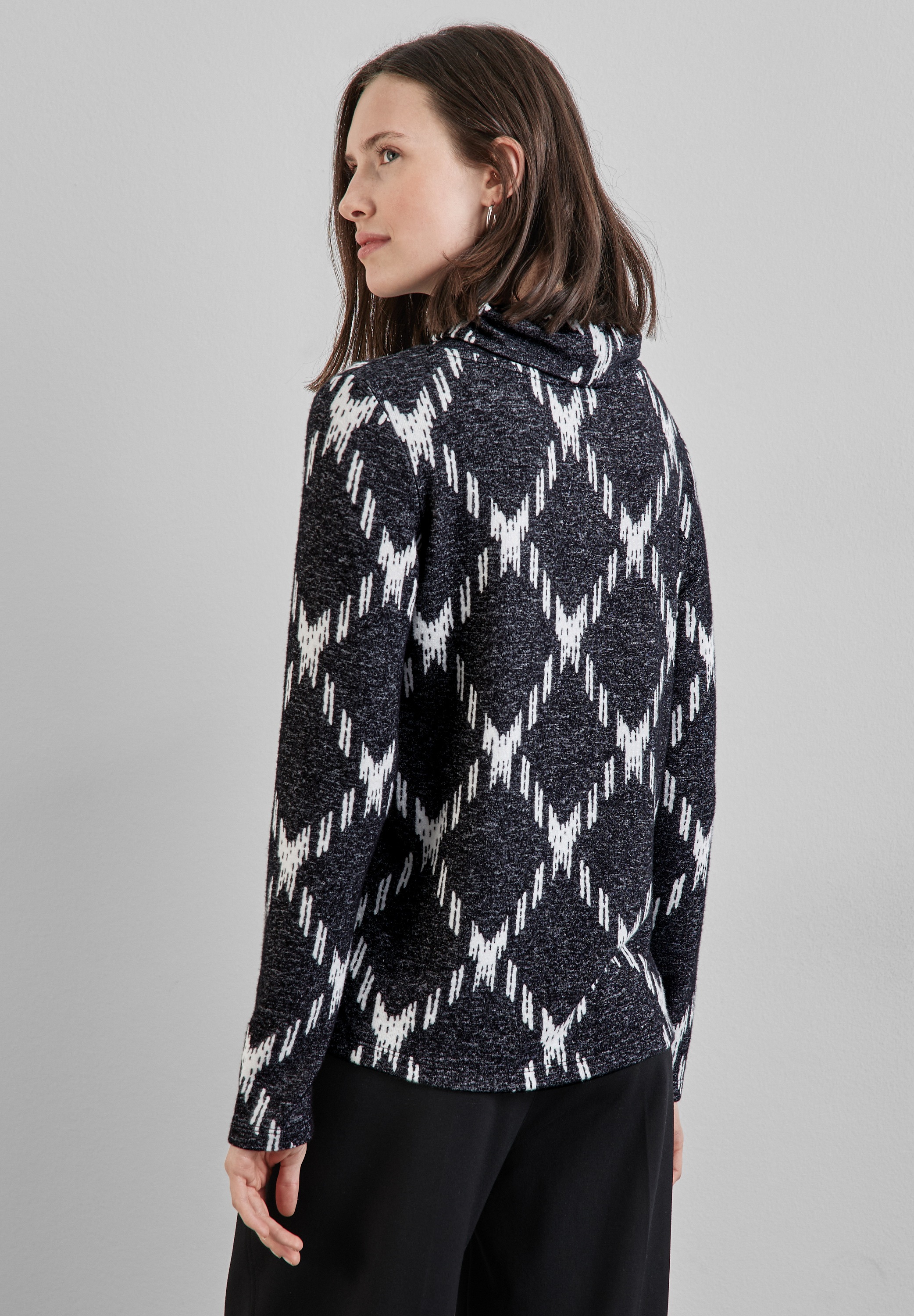 STREET ONE Rollkragenshirt, Karo-Style