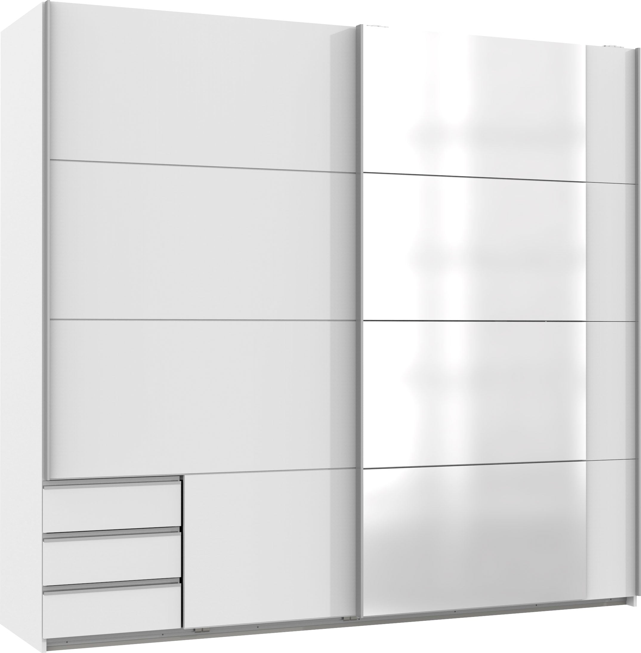 Wimex Schwebetürenschrank "Emden moderner Kleiderschrank mit Spiegel und Schubladen" Schlafzimmer Schrank Garderobenschrank mit Schwebetüren Topseller