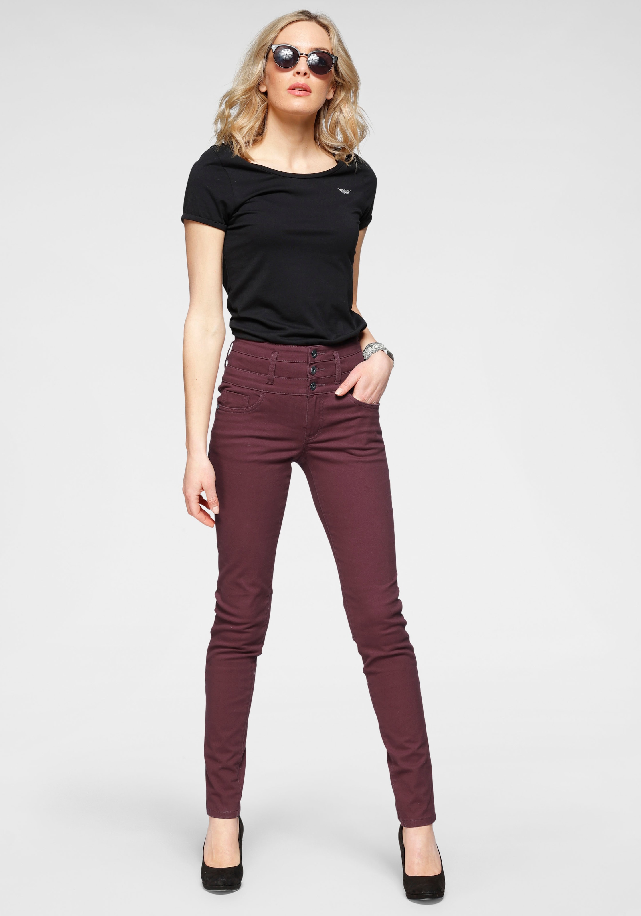 Arizona Slim-fit-Jeans »mit extra breitem Bund«, High Waist für bestellen |  BAUR