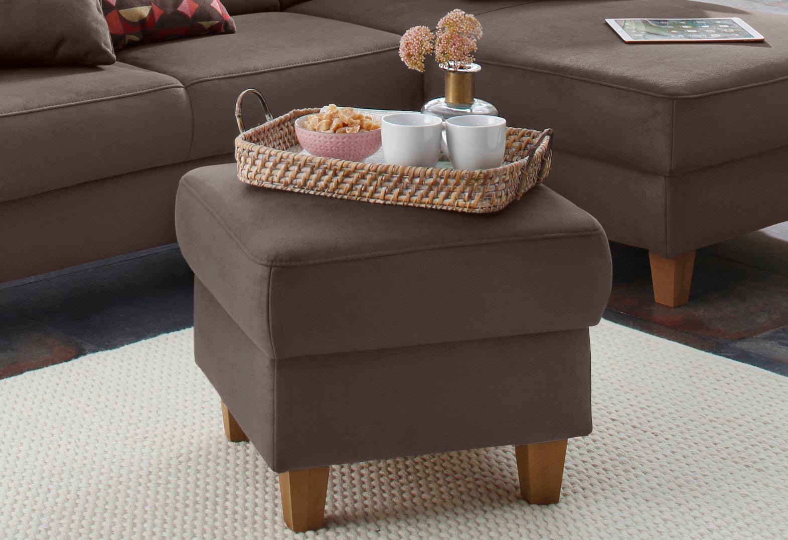 Home affaire Polsterhocker "Palmera, B: 58 cm" mit Stauraum, Federkern günstig online kaufen