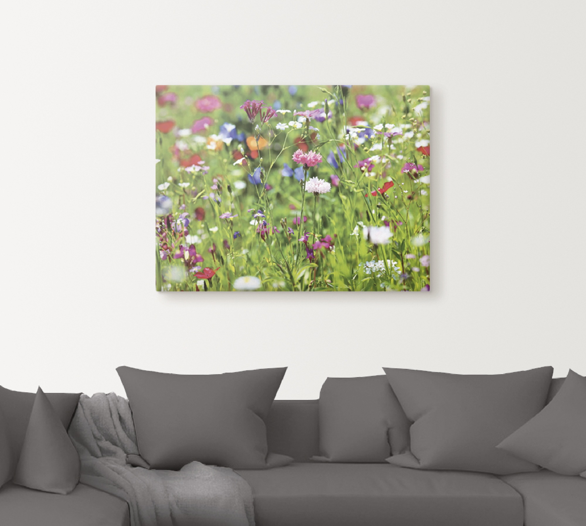 Artland Wandbild "Blumenwiese I" Blumenwiese 1 Stk. tlg. als Leinwandbild, günstig online kaufen