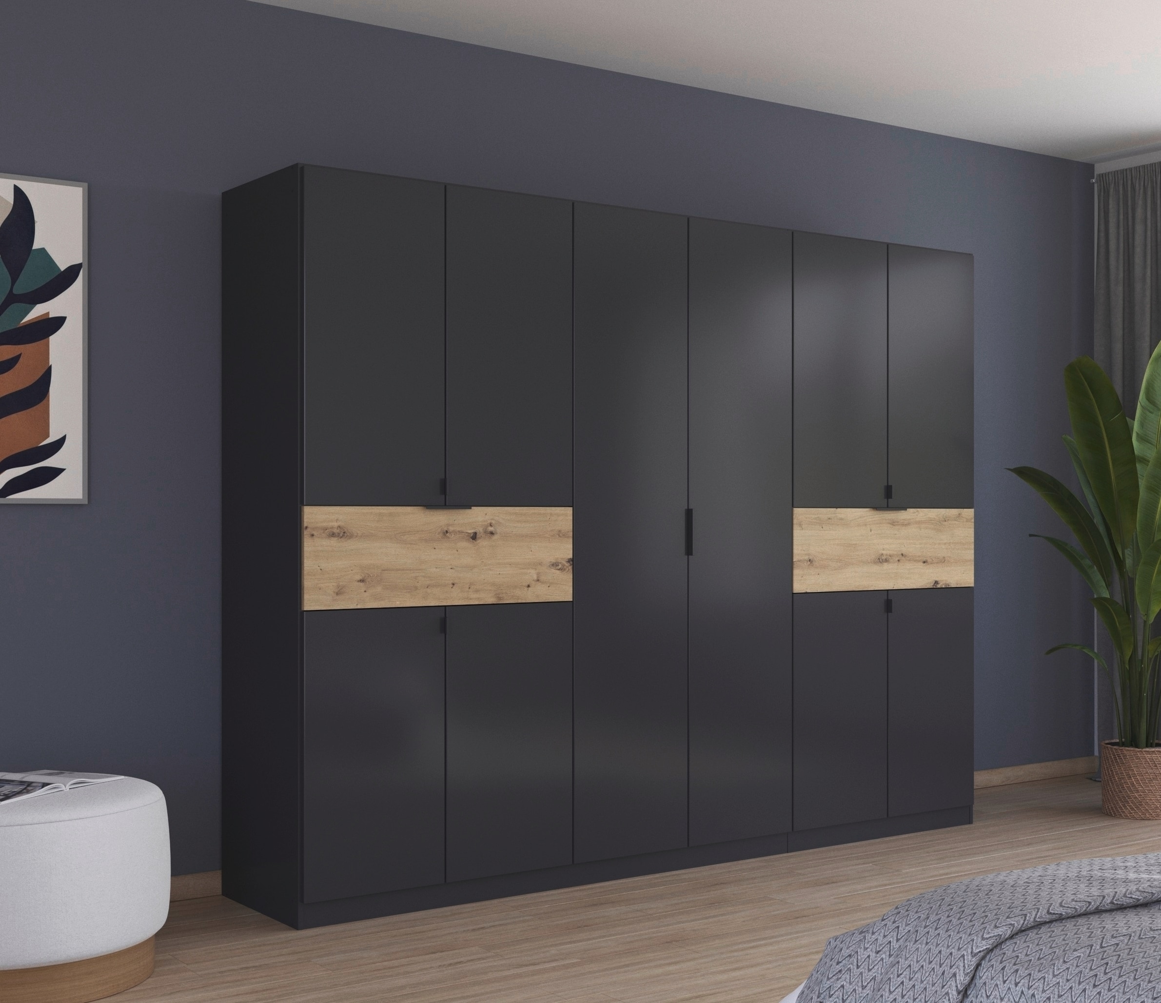 rauch Drehtürenschrank »Kleiderschrank Schrank Garderobe Wäscheschrank TICAO«, (Schubladen in der Höhe variabel positionierbar), mit 2 geräumigen Schubladen, viel Stauraum MADE IN GERMANY