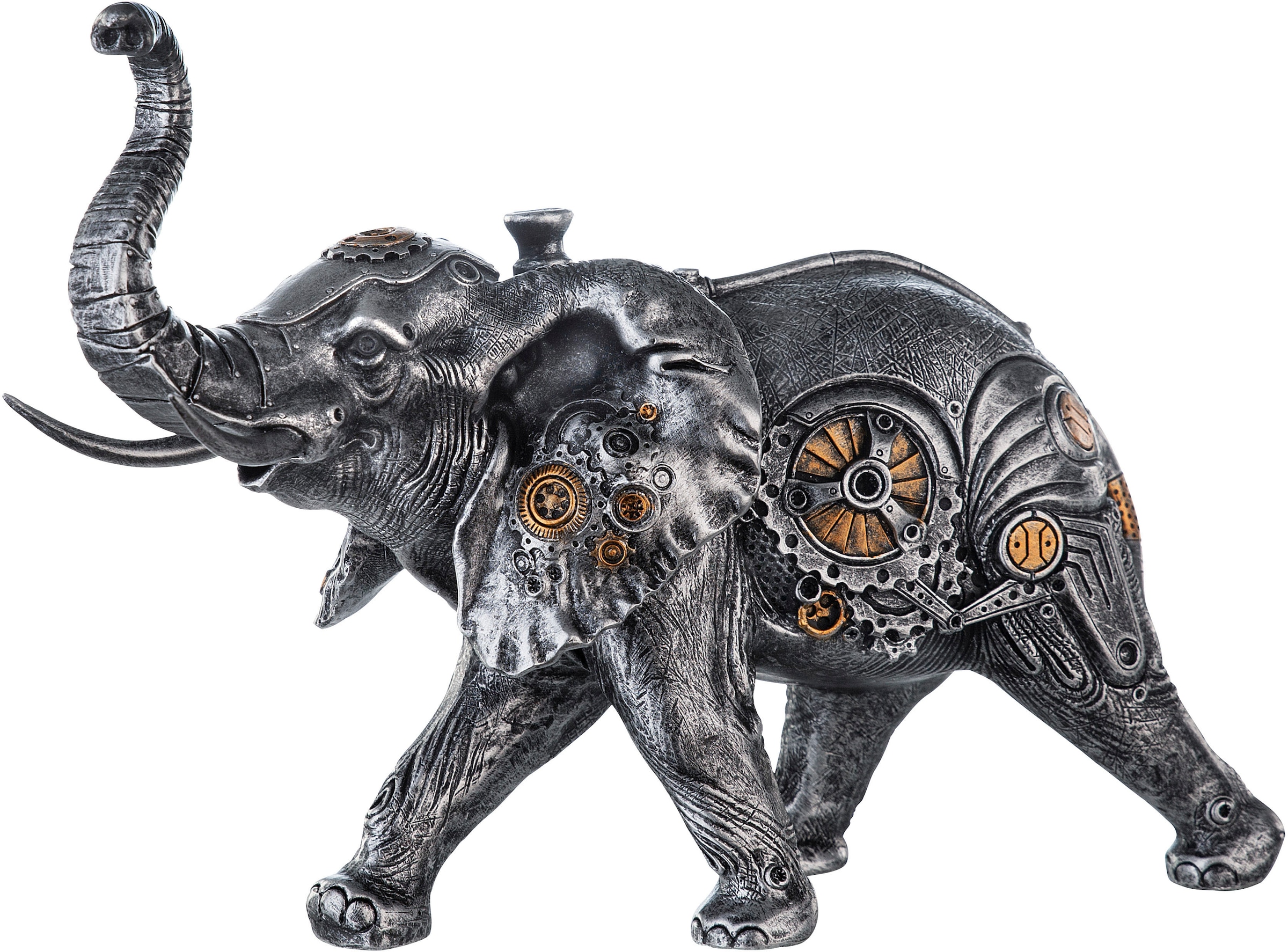 Casablanca by Gilde Tierfigur "Skulptur Steampunk Elephant", mit kupferfarbenen Elementen