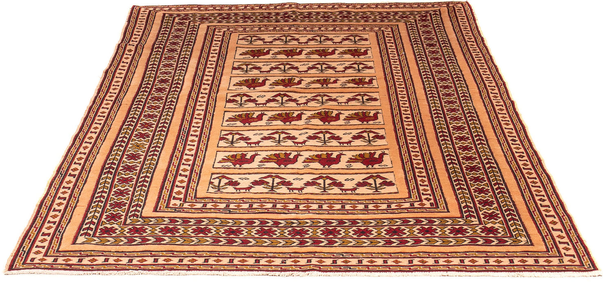 Wollteppich »Kelim - Oriental - 180 x 140 cm - braun«, rechteckig, Wohnzimmer,...