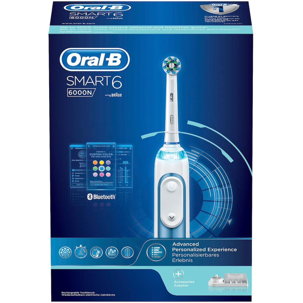 Oral B Elektrische Zahnbürste »Smart 6000N«, 3 St. Aufsteckbürsten