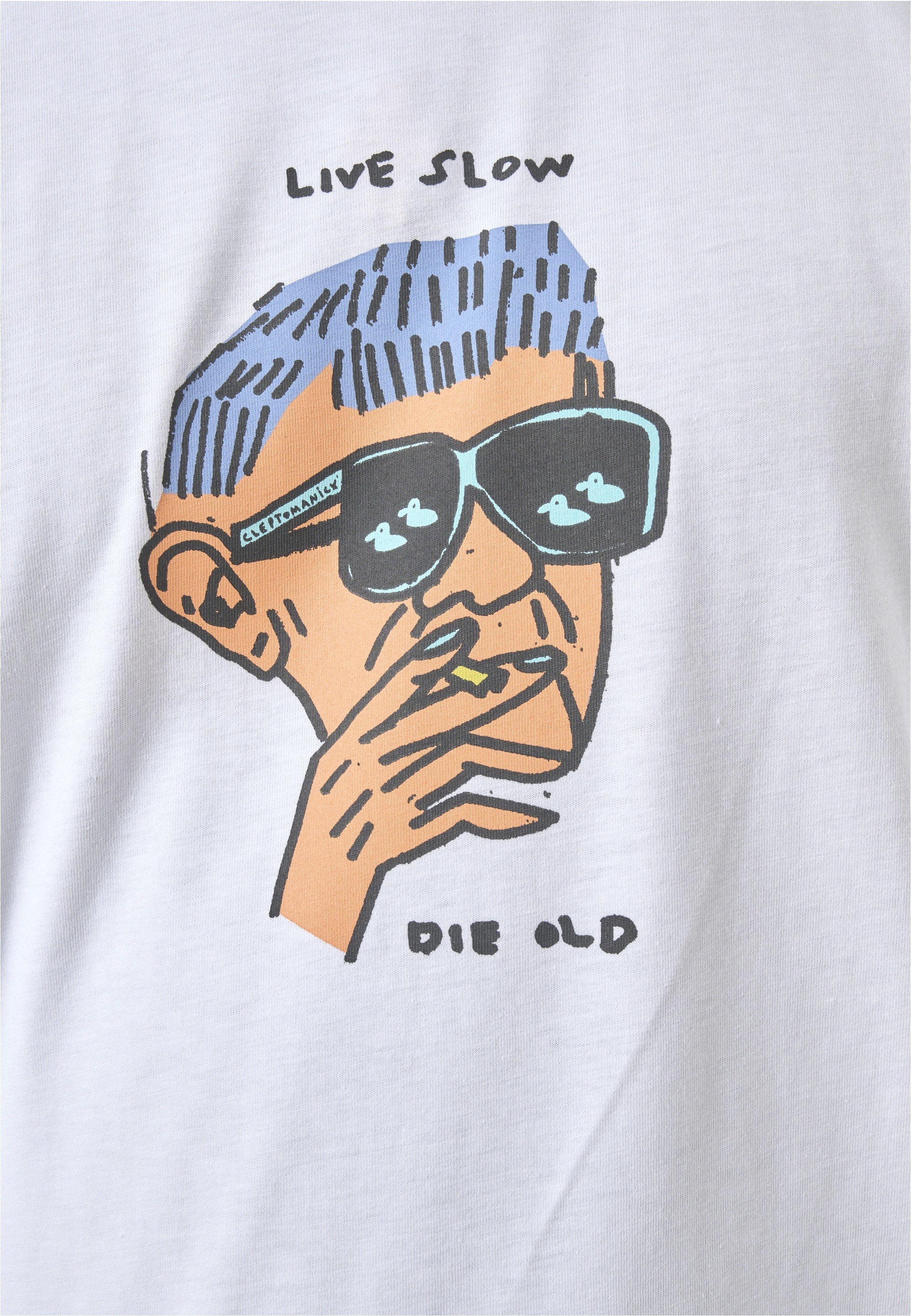 Cleptomanicx T-Shirt »Classic Tee Live slow die old«, Locker geschnitten