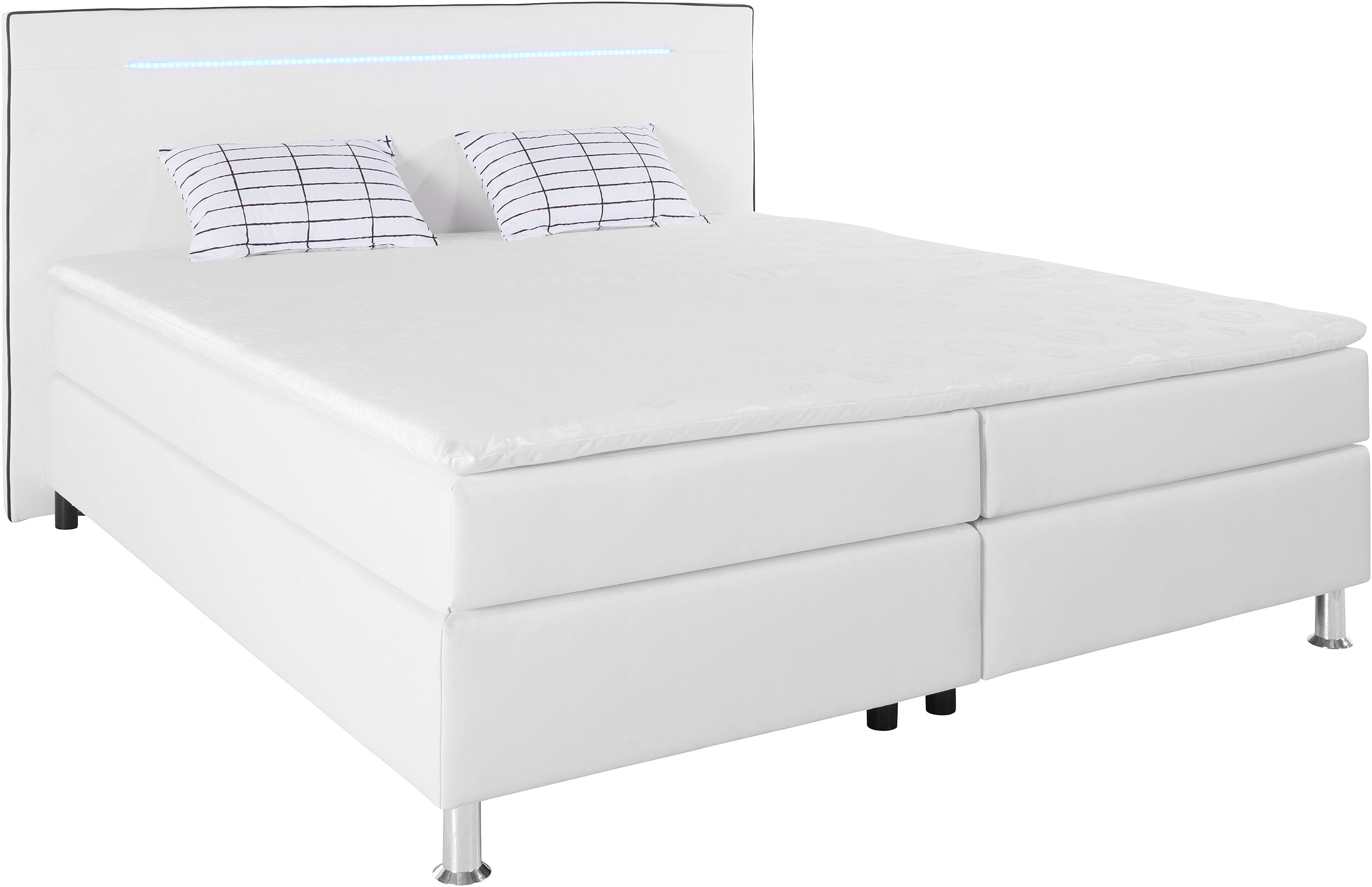 COLLECTION AB "London, inklusive Topper und Kissen, mit LED-Beleuchtung" Boxspringbett erhältlich in 90cmx200cm, 140cmx200cm & 180cmx200cm