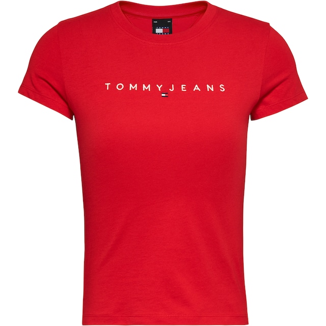 Tommy Jeans T-Shirt »TJW SLIM LINEAR TEE SS EXT«, mit Logostickerei online  kaufen | BAUR