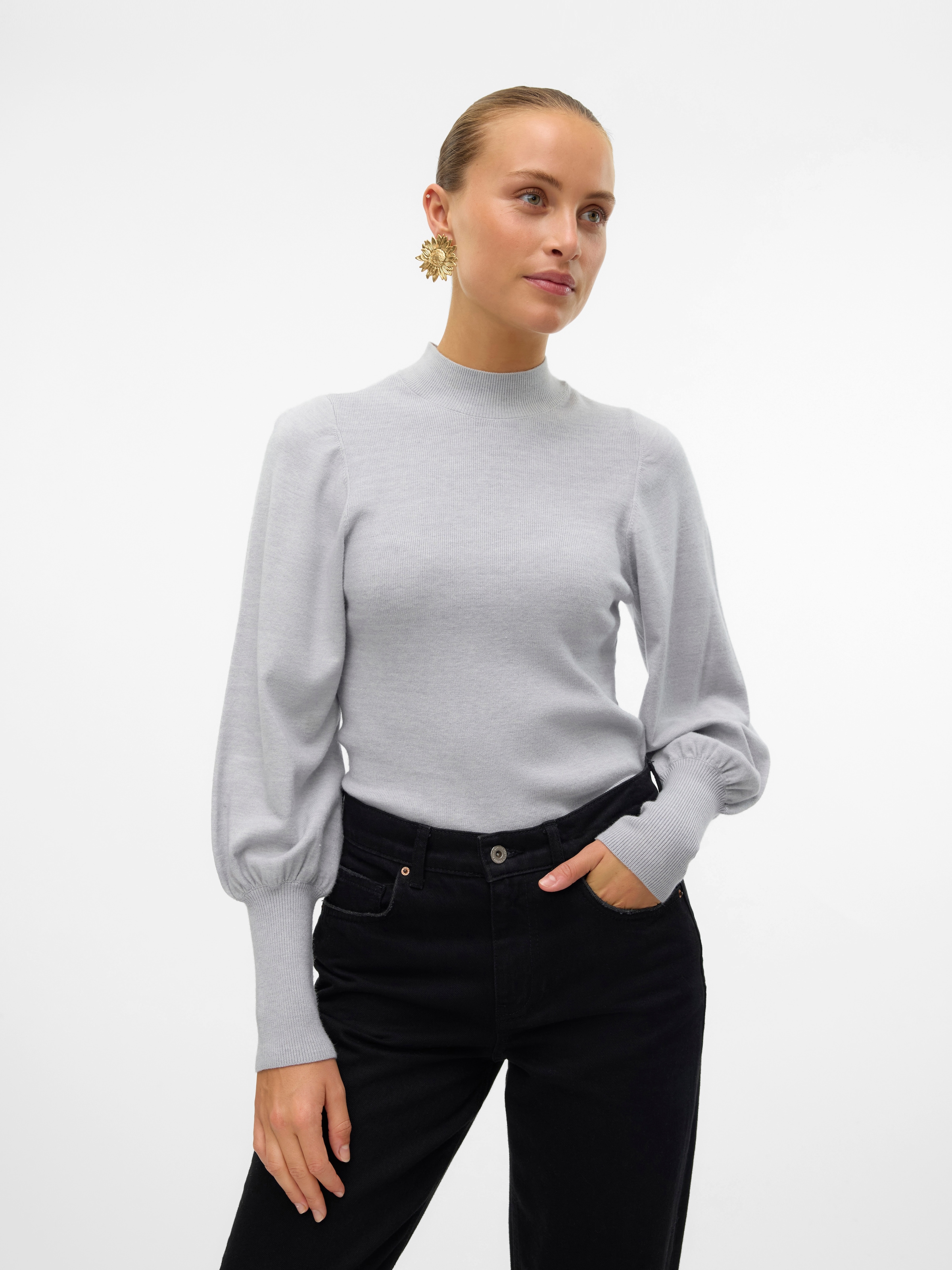 Vero Moda Strickpullover VMHOLLYKARISPUFF LS HIGHNK PULLOV GA BOO günstig online kaufen