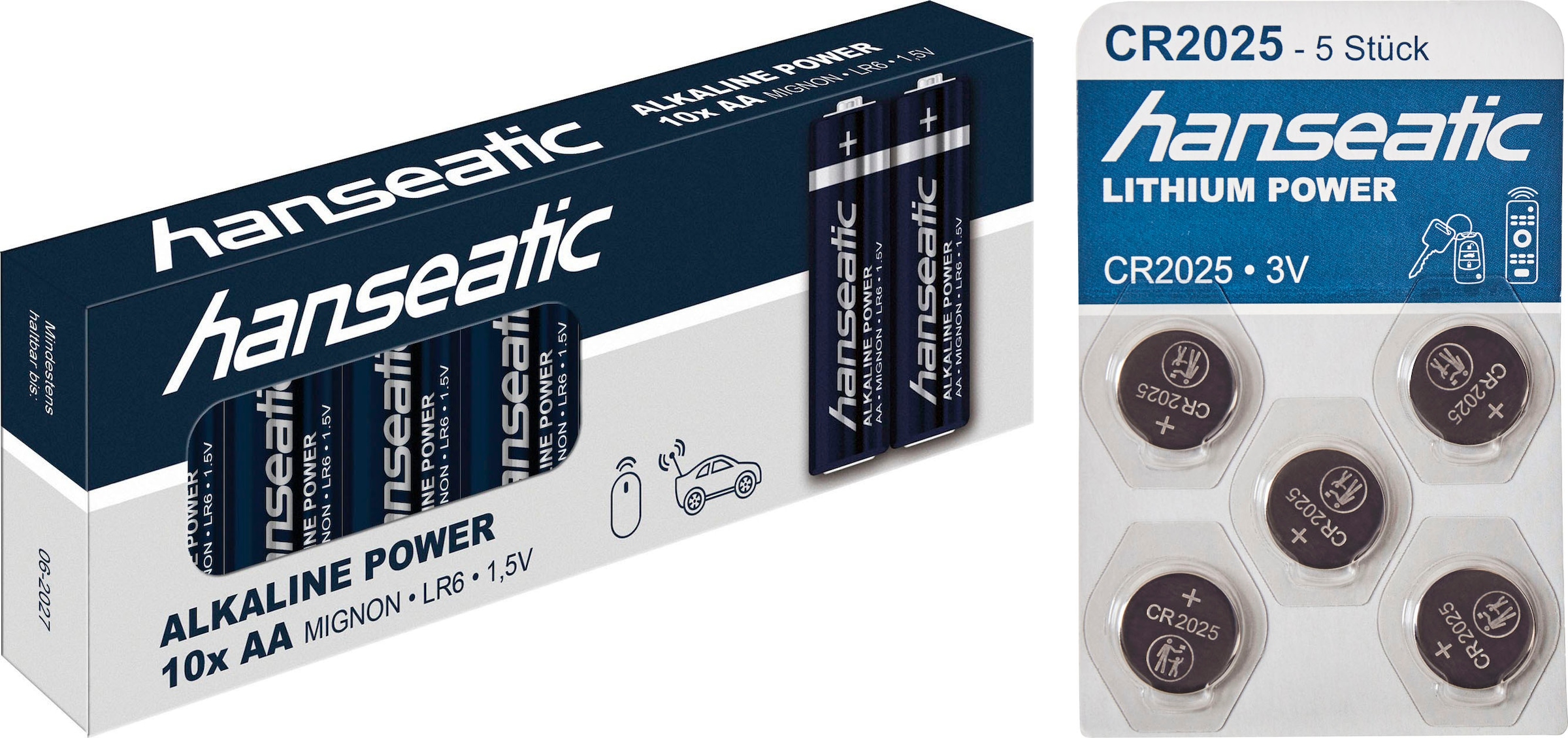 Hanseatic Batterie »25 Stück Batterie Mix Set«, (Spar-Set, 25 St.), 1x 10 AA + 1x 10 AAA + 1x 5 CR 2025