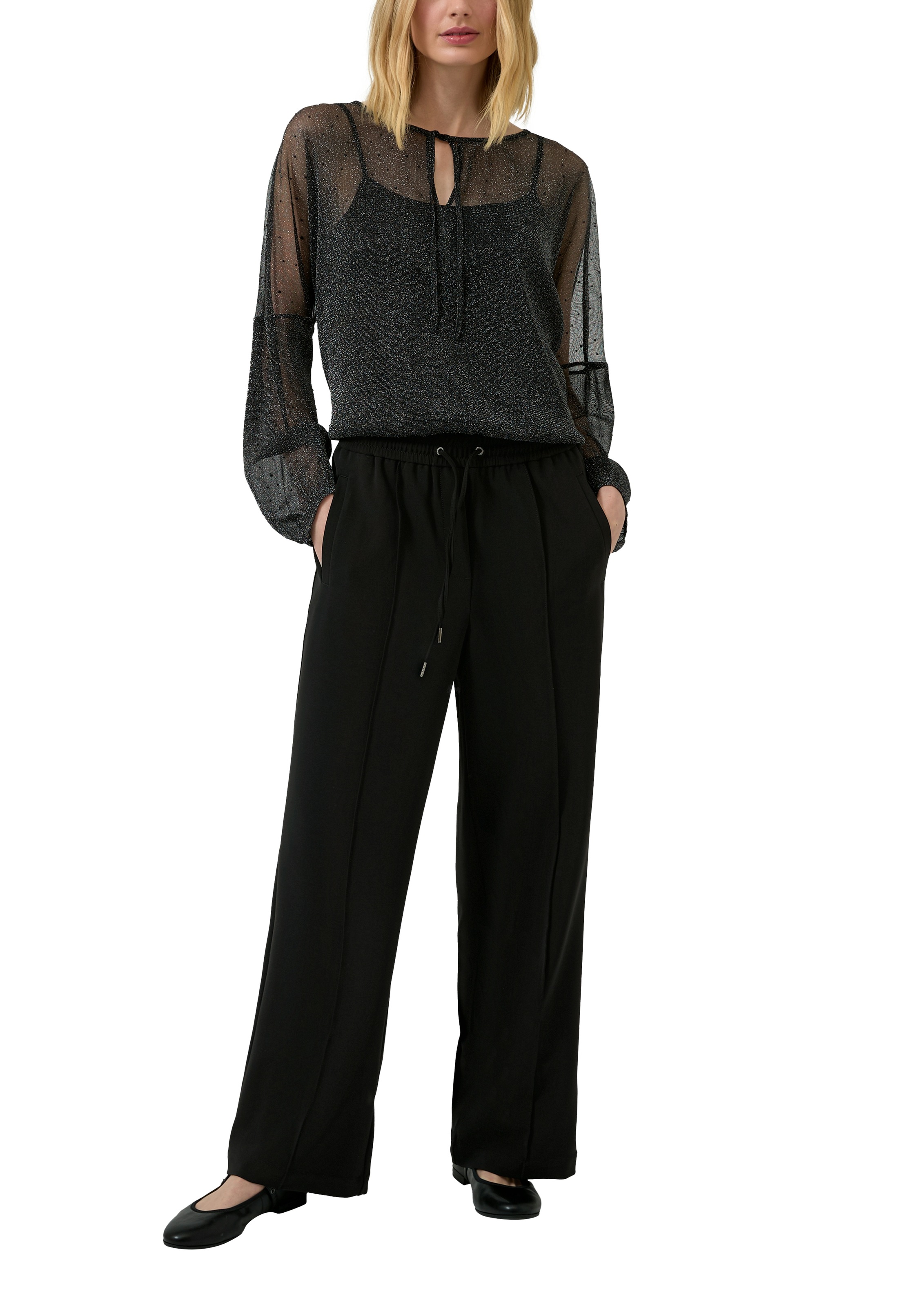 s.Oliver Stoffhose  mit Bügelfalte und Kordelzug