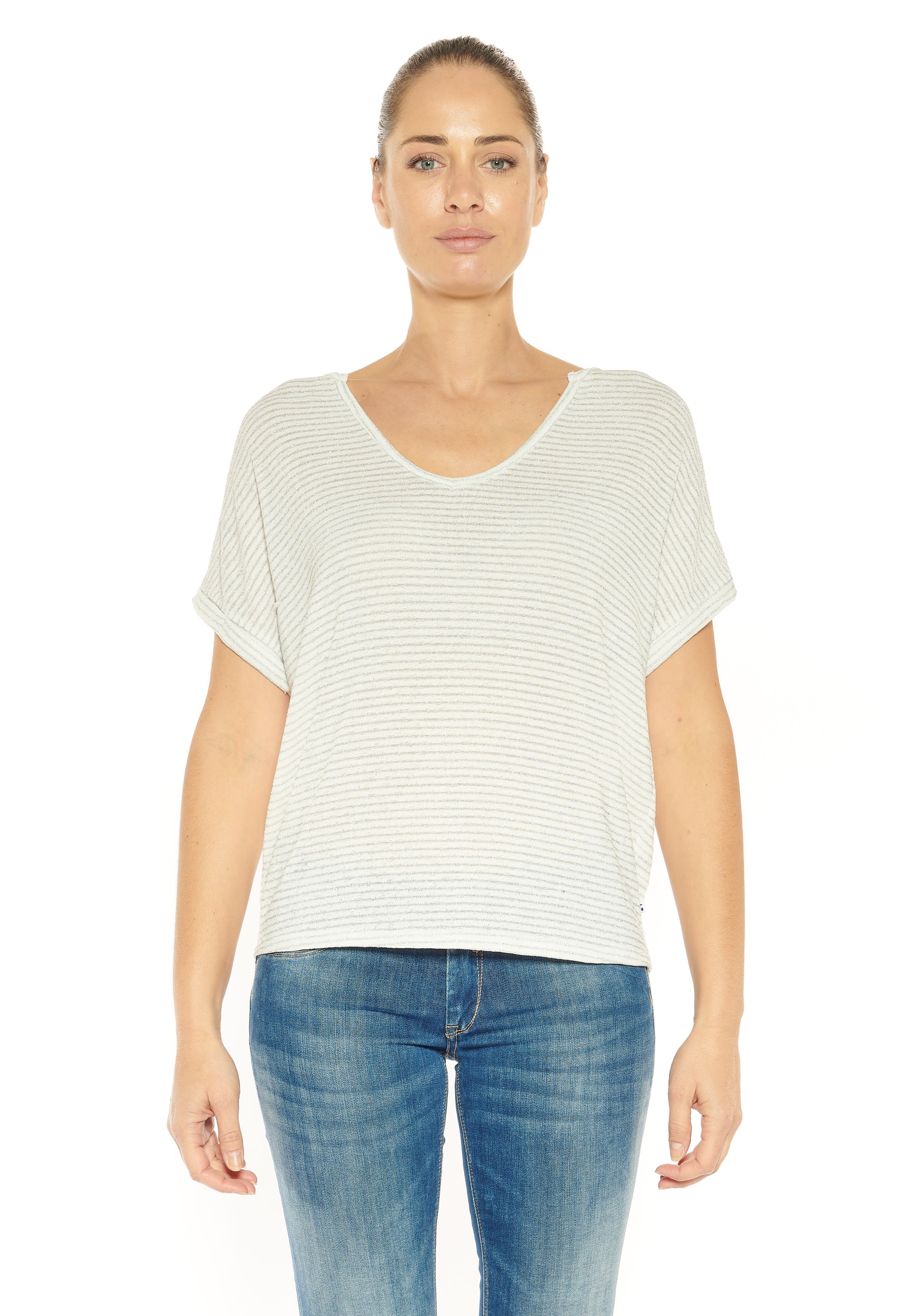 Le Temps Des Cerises T-Shirt »RITA«, mit femininem V-Ausschnitt
