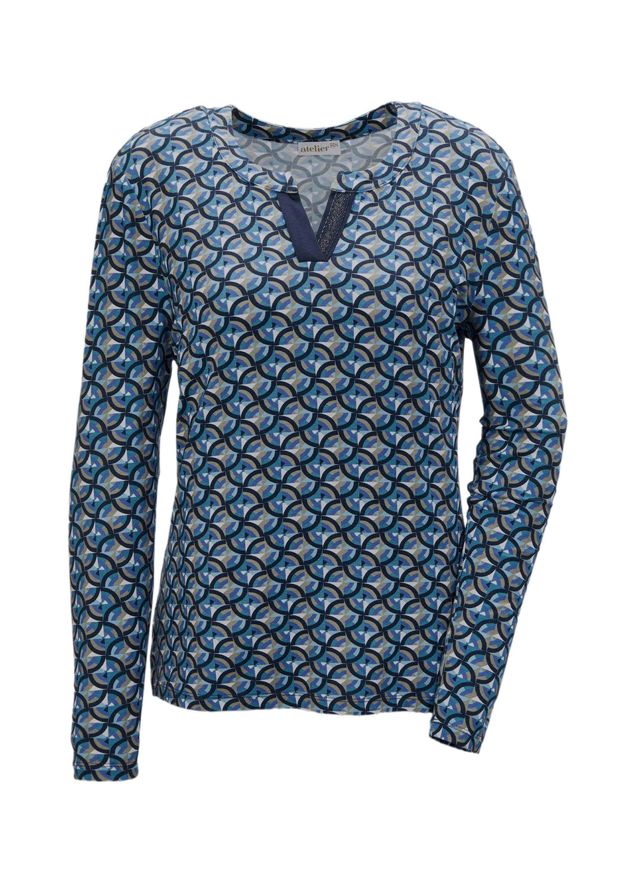 GOLDNER Longpullover "Weiche Jerseybluse mit wundervollem Druck" Ohne günstig online kaufen