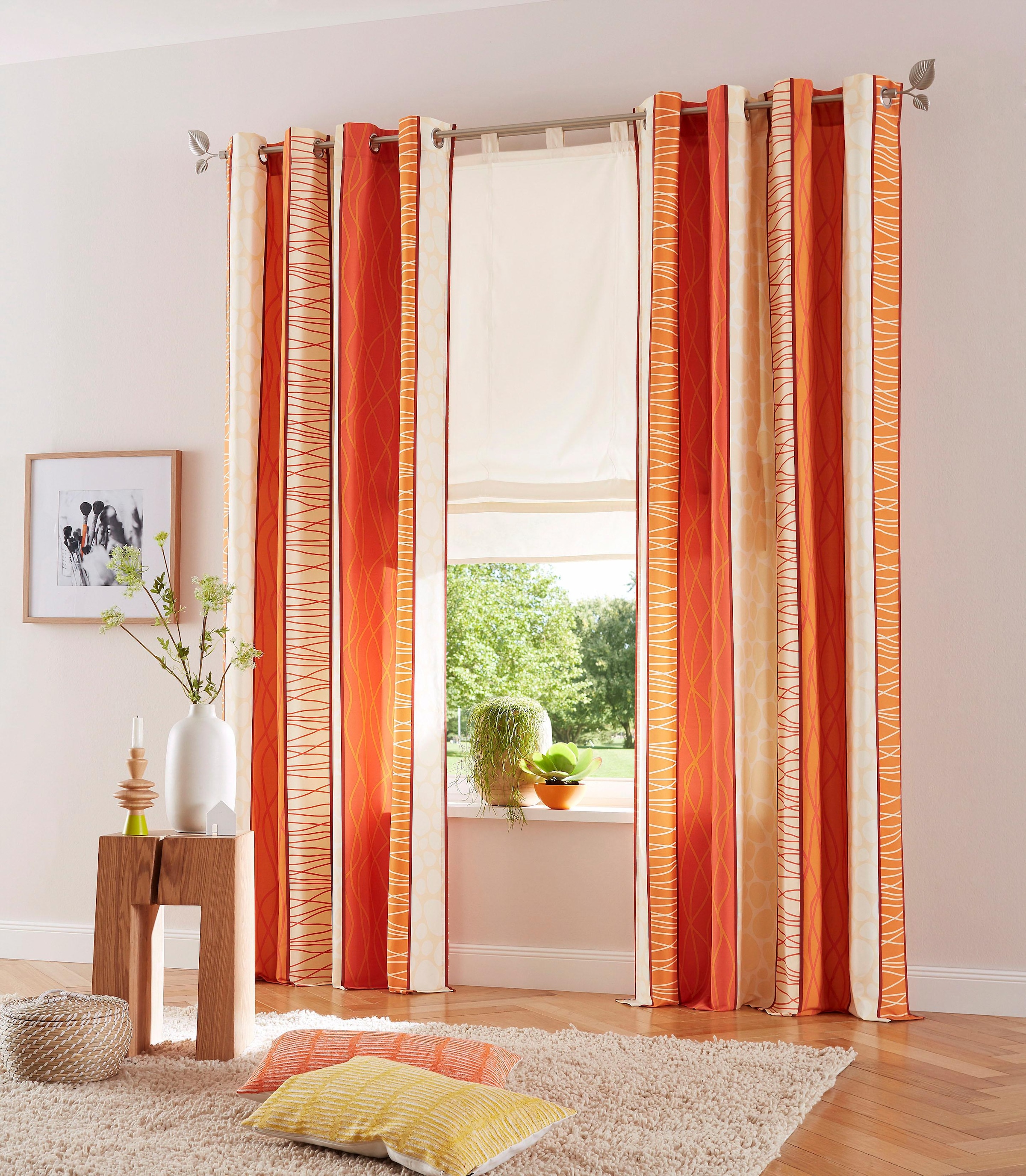 my home Vorhang "Gosen" Ösen 2 Stk. tlg. Gardine, 2-er Set, Fertiggardine, günstig online kaufen