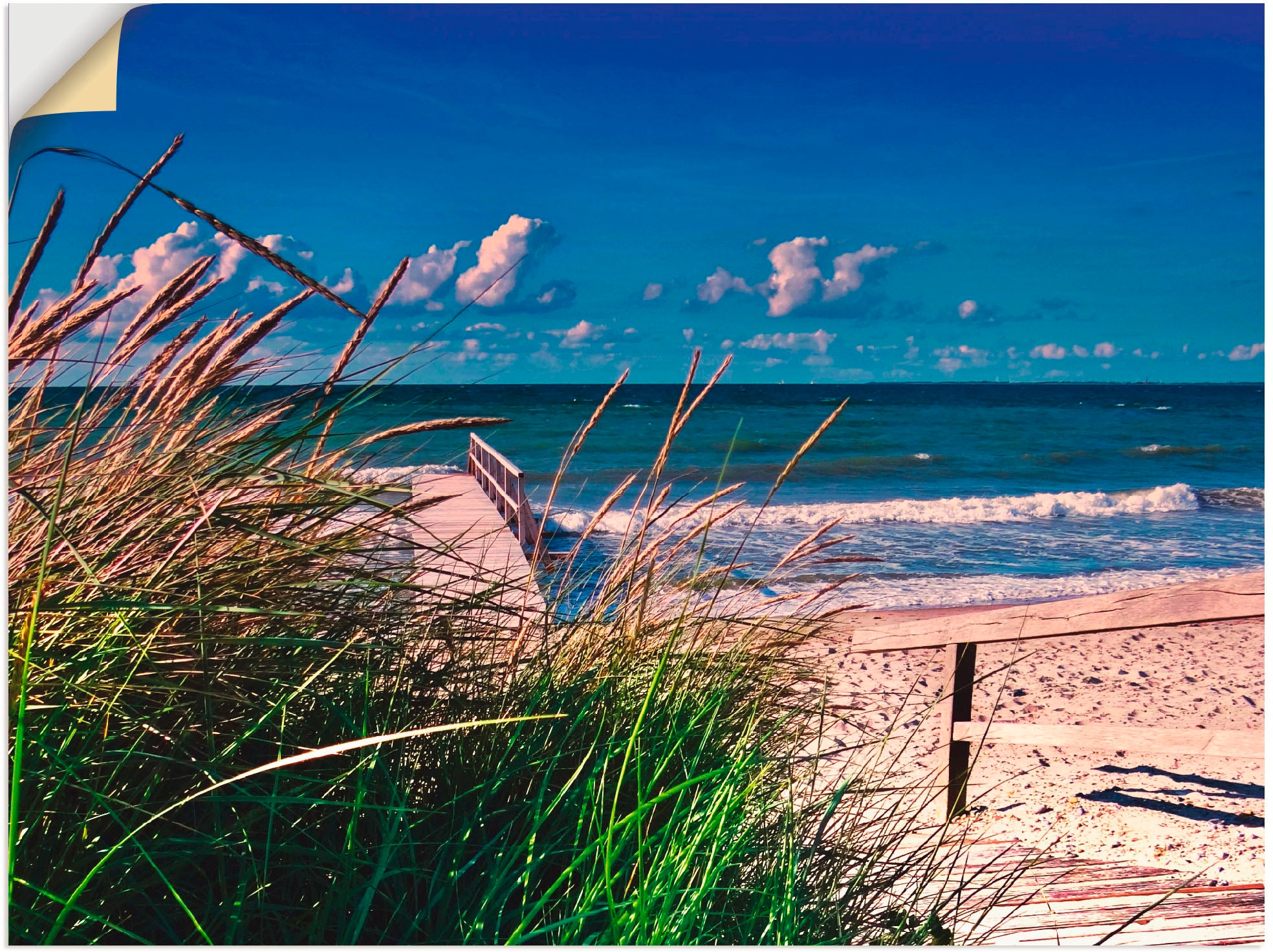 Artland Wandbild »Ostsee Poster Strand, Heiligenhafen«, als Impression bestellen versch. Alubild, | Wandaufkleber Größen oder St.), (1 BAUR in Leinwandbild