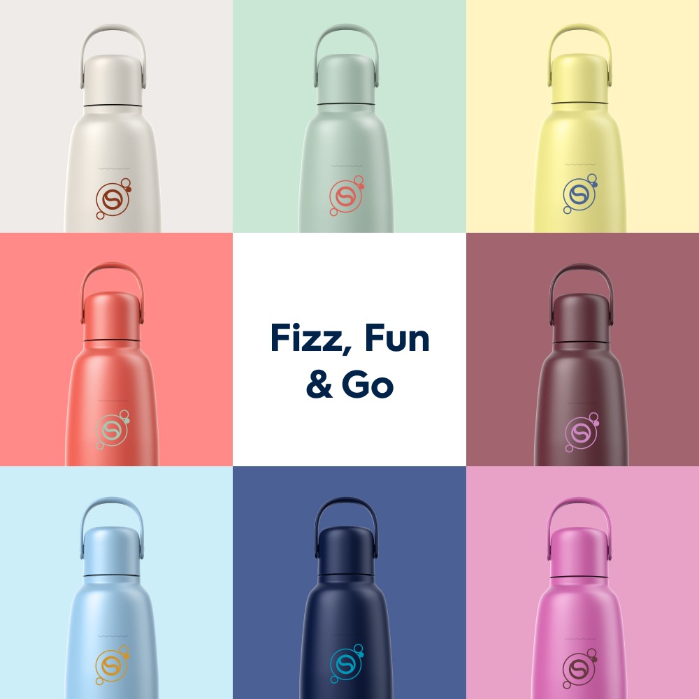 SodaStream Thermoflasche »Metallflasche Fizz&go COOL DWS, 0,9 l, Trinkflasche« kompatibel mit SodaStream DUO, E-DUO, TERRA, ART & ENSO Wassersprudler