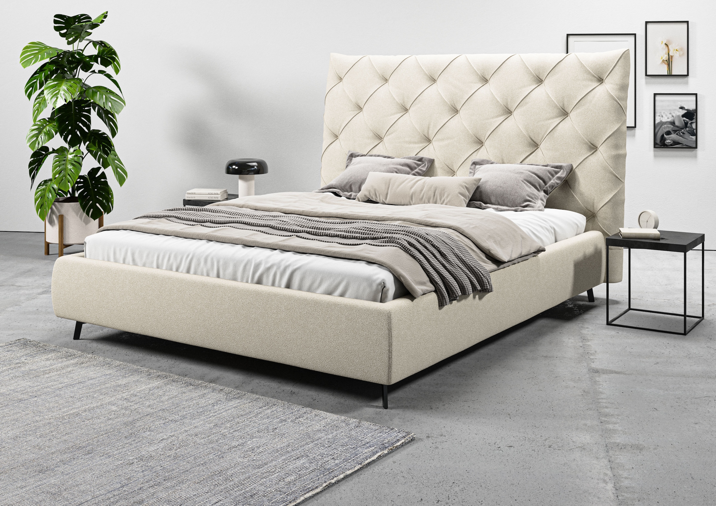 Home affaire Polsterbett "Maxime, in 4 Breiten bis 200cm, auch in Leder" Ko günstig online kaufen