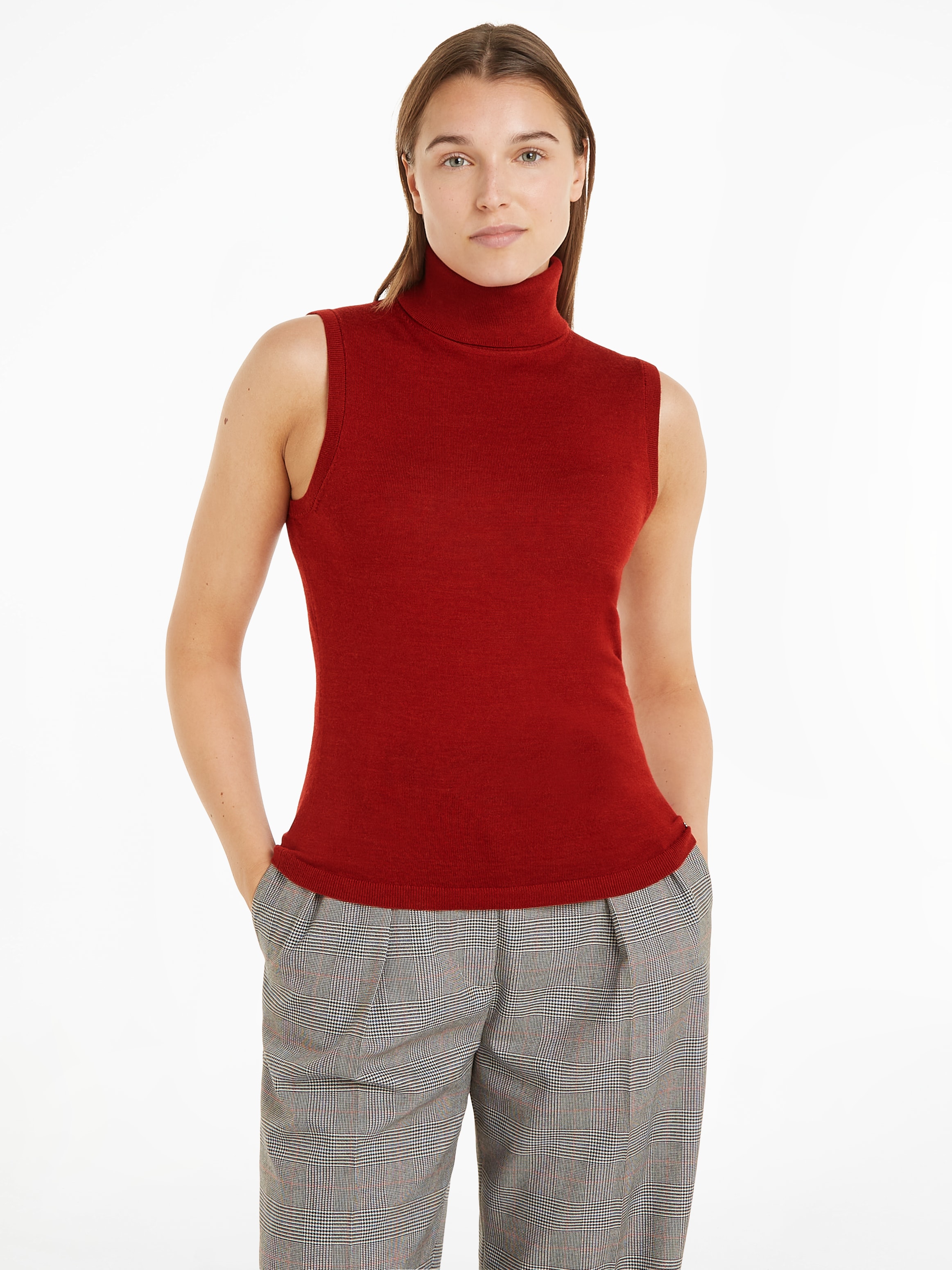 Tommy Hilfiger Strickpullover »MERINO SLEEVELESS SWT TANK«, mit Tommy Hilfiger Markenlabel