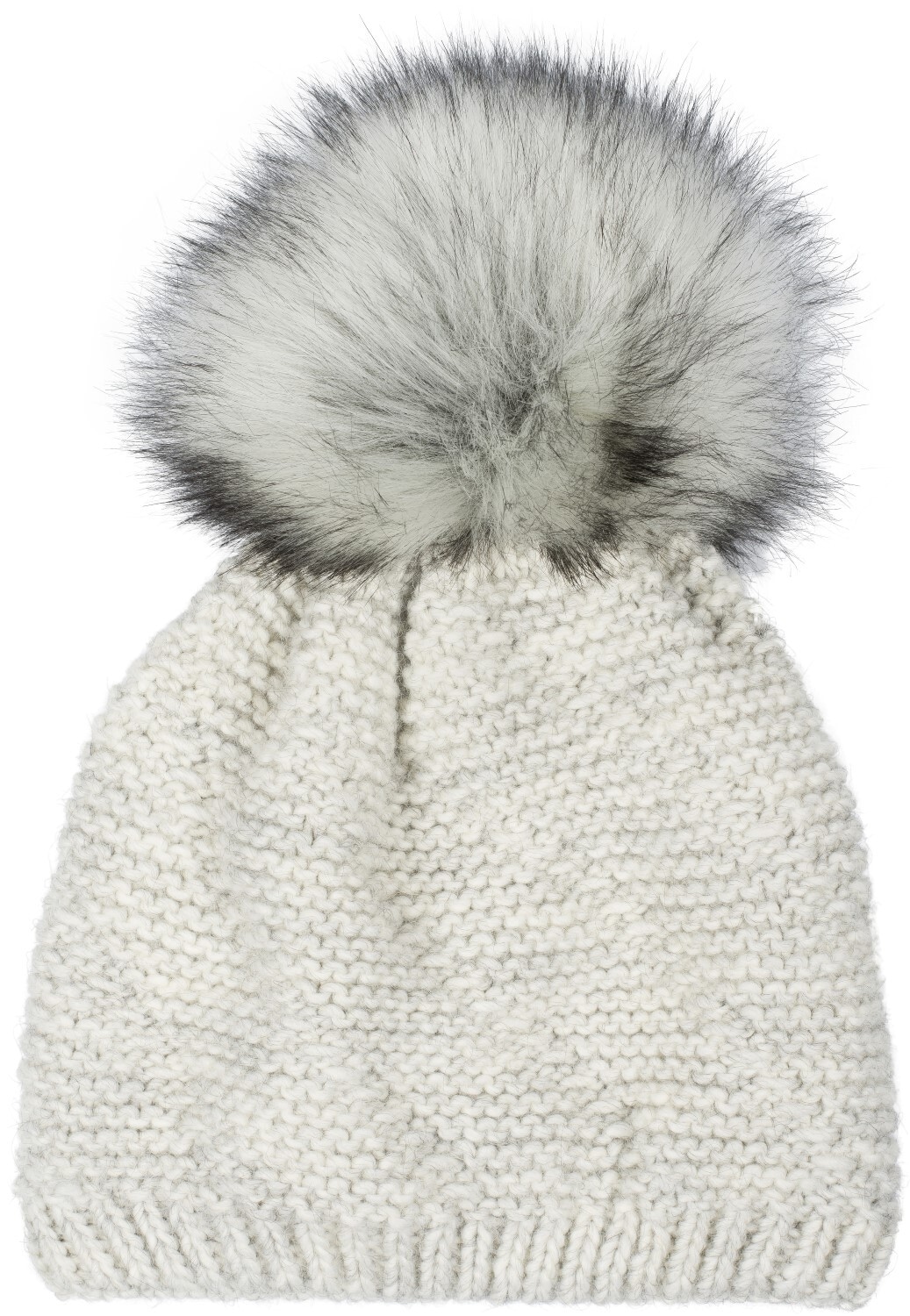 styleBREAKER Bommelmütze "Einfarbige Strick Bommelmütze mit Thermo-Fleece" 1 Stk.