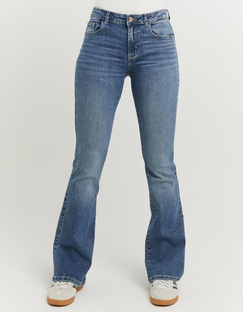 Tally Weijl Bootcut-Jeans "SPADEELETRA2" Baumwollmischung, Mid Waist mit Fl günstig online kaufen