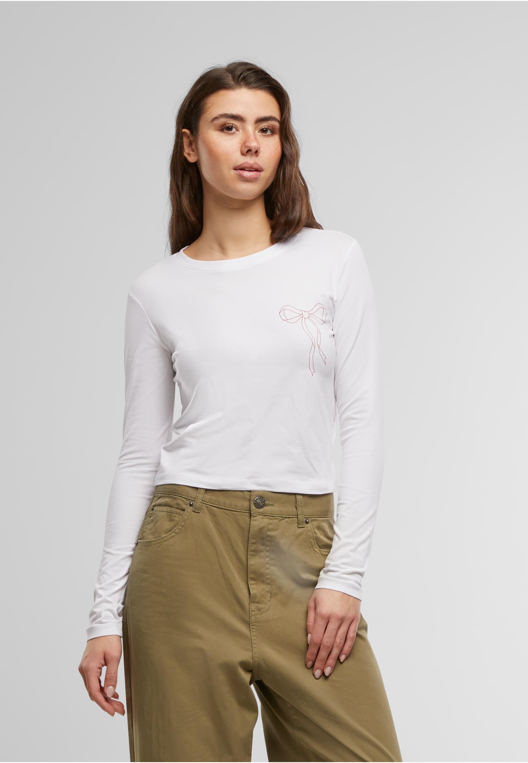 Miss Tee T-Shirt »Miss Tee Bow Oneliner Ladies Short Longsleeve«, (1 tlg.)