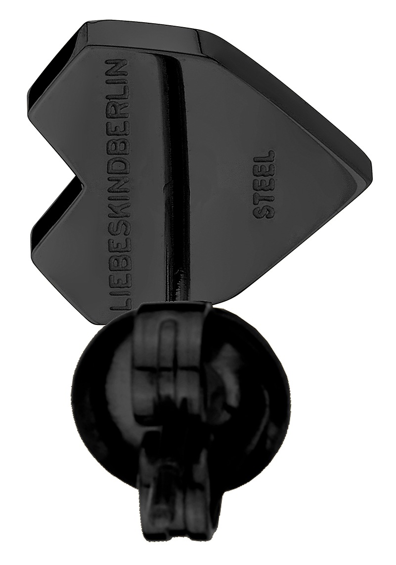 Paar Ohrstecker LIEBESKIND BERLIN "Herz", schwarz, Ohrringe, Damen, Edelstahl 3