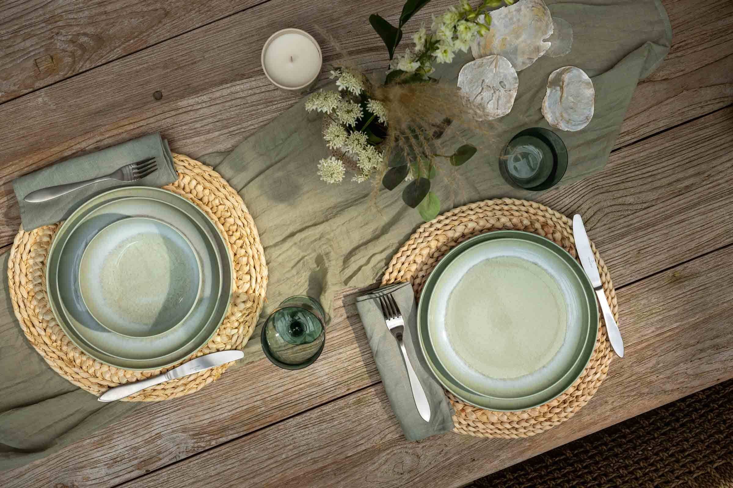 like. by Villeroy & Boch Geschirr-Set »Tafel-Set Perlemor Alga 4er Set grün«