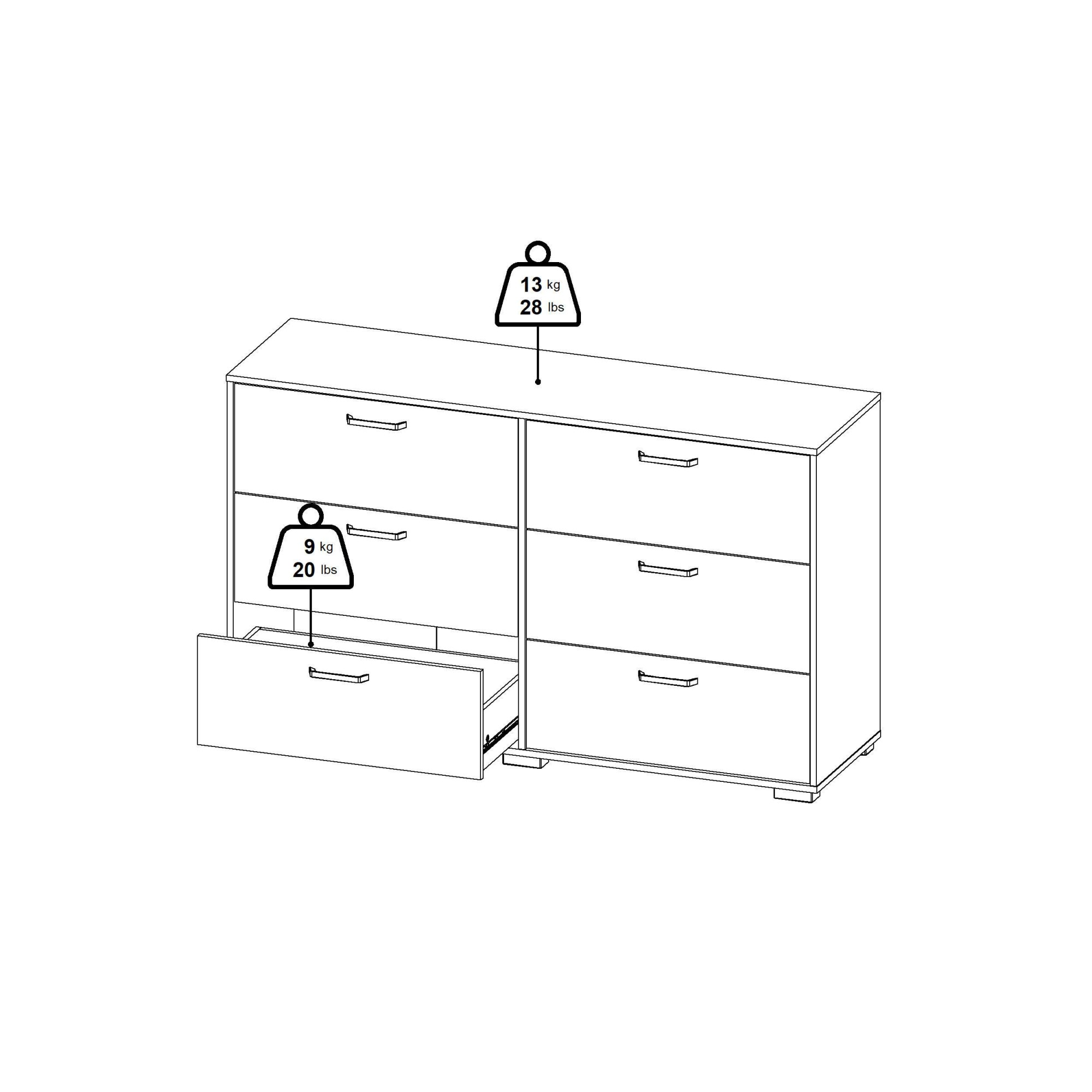 Home affaire Sideboard »Sofia« minimalistisches, modernes Design, Breite 70,2 cm