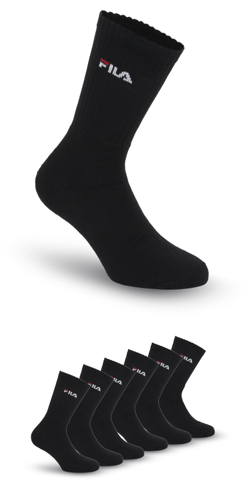 Fila Basicsocken, (6er Pack), mit eingestrickem Logo
