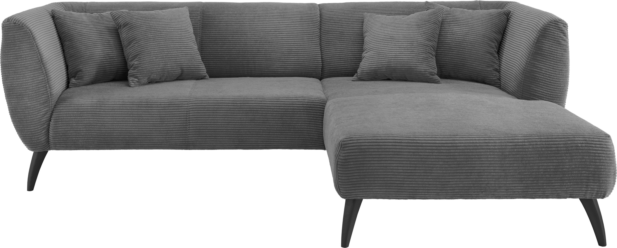 INOSIGN Ecksofa »Colori L-Form«, Holzfußfarbe wählbar, inkl. 4x Zierkissen