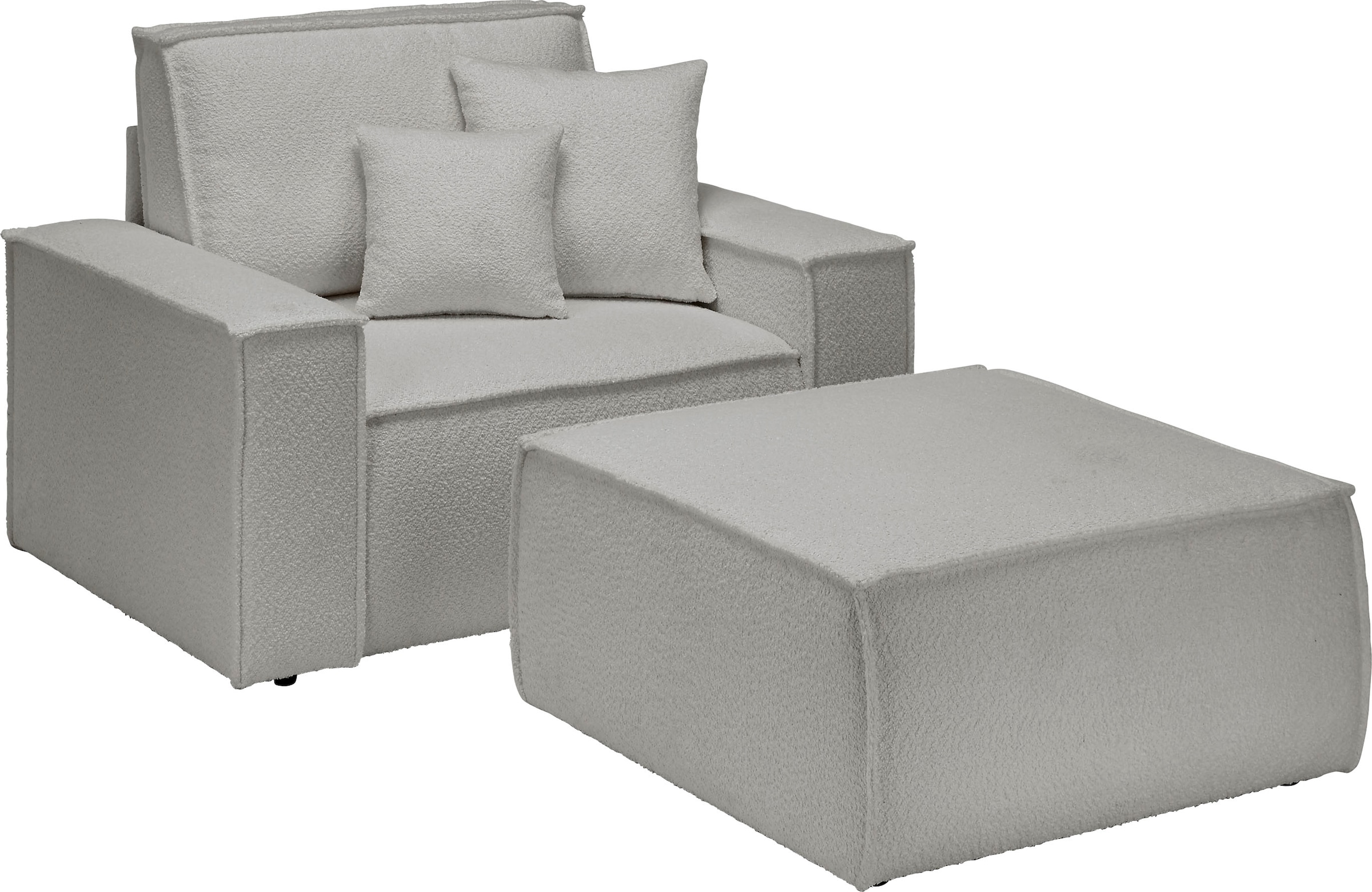 andas Loveseat »Finnley«, (2 St.), Loveseat und Hocker im Set, passend zur Polster-Serie Finnley