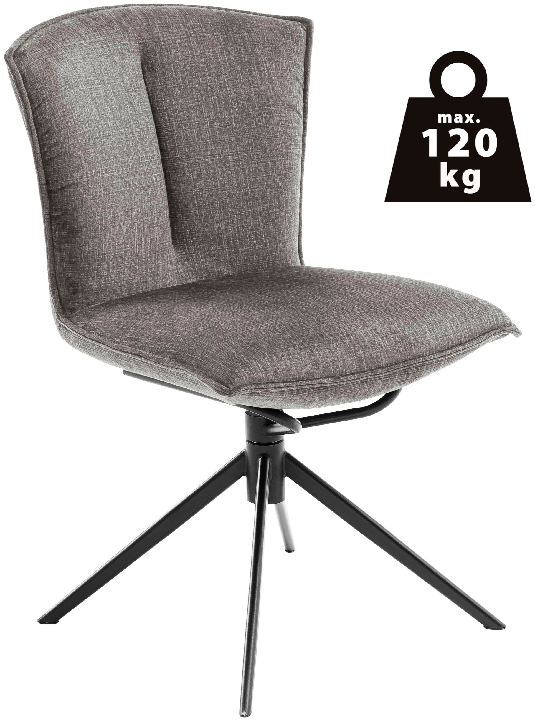 MCA furniture 4-Fußstuhl »NALON Esszimmerstuhl (2er Set) - Stuhl«, (Set), 2 St., Veloursstoff, 360° drehbar, Schwingfunktion, Metall, Veloursoptik, belastbar 120 kg